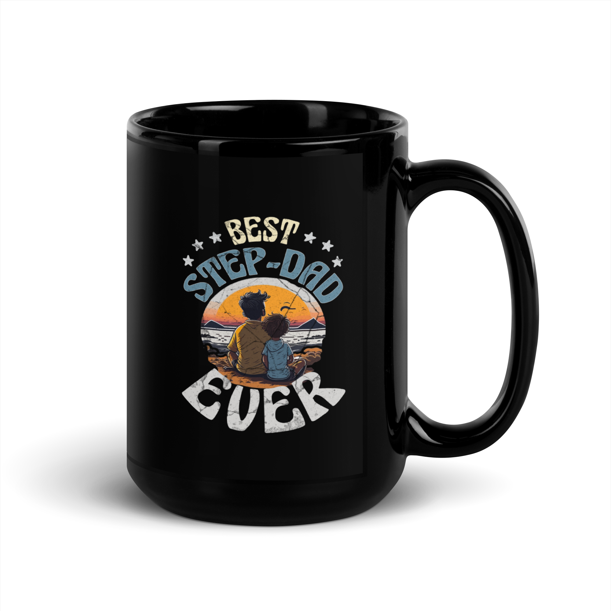 Best Step-Dad Ever Black Glossy Mug