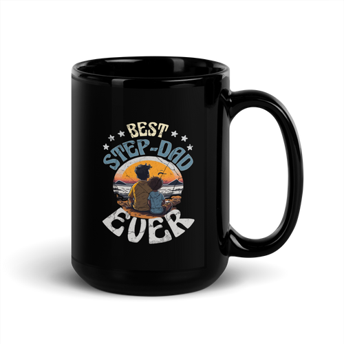 Best Step-Dad Ever Black Glossy Mug