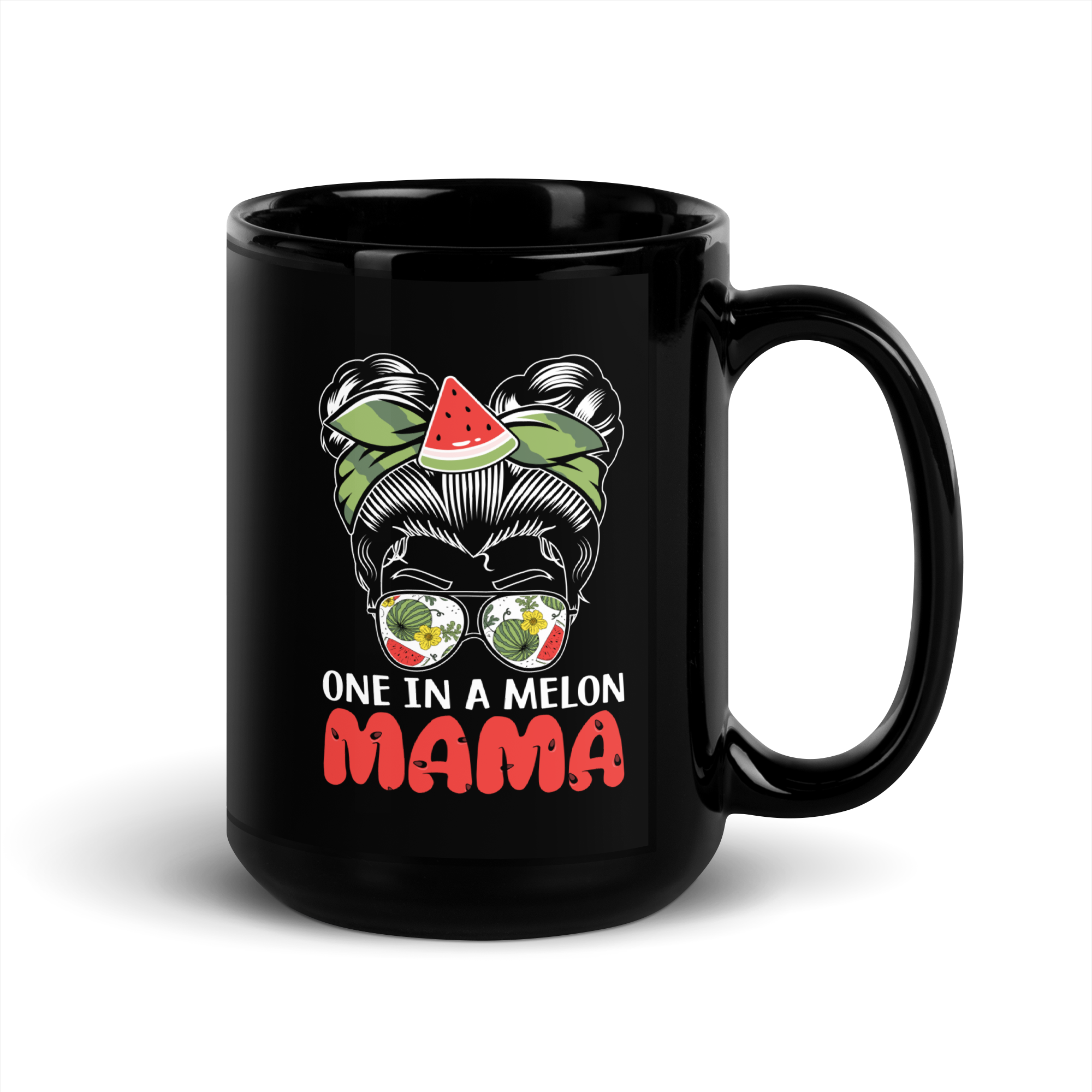 One In A Melon Mama Black Glossy Mug