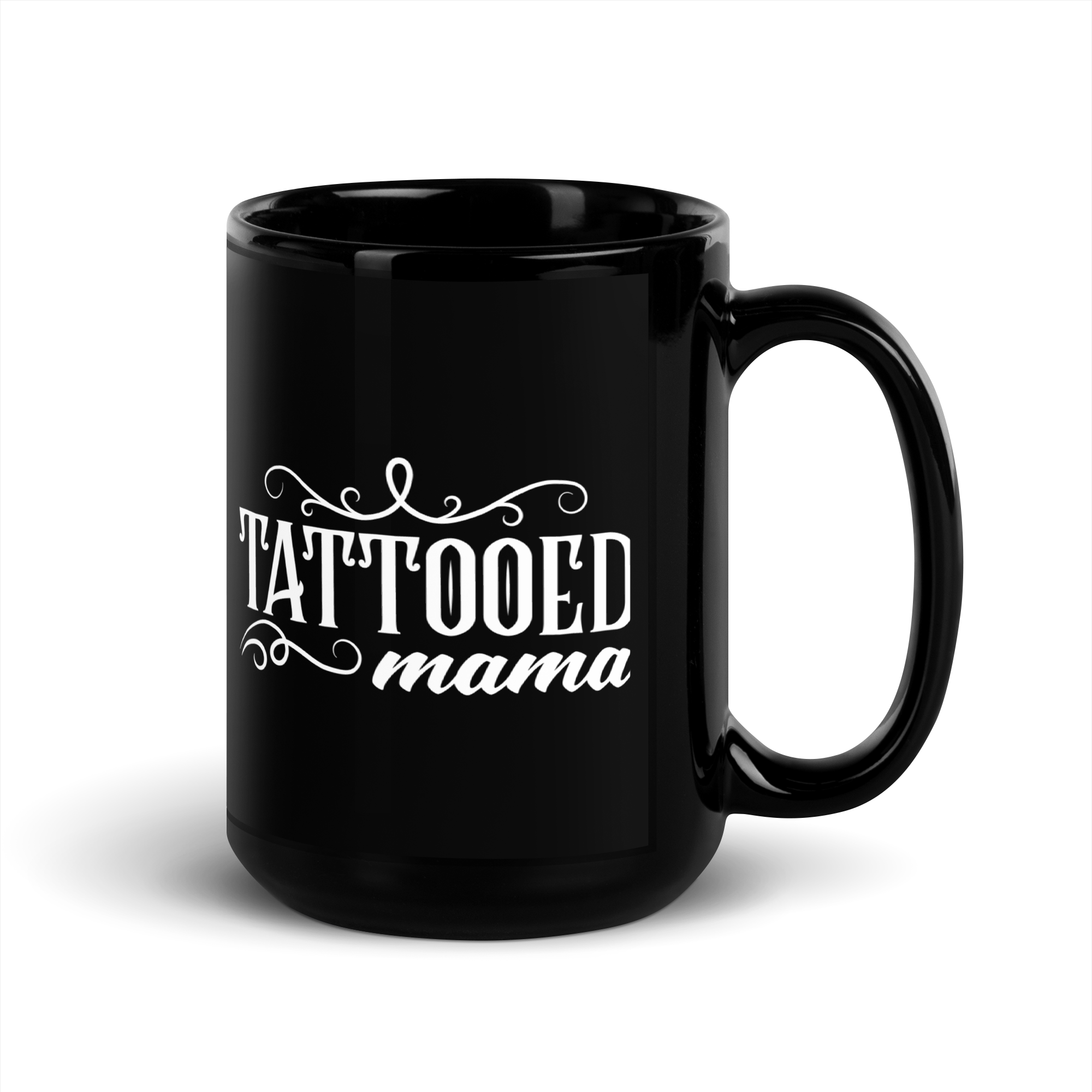 Tattooed Mama Black Glossy Mug