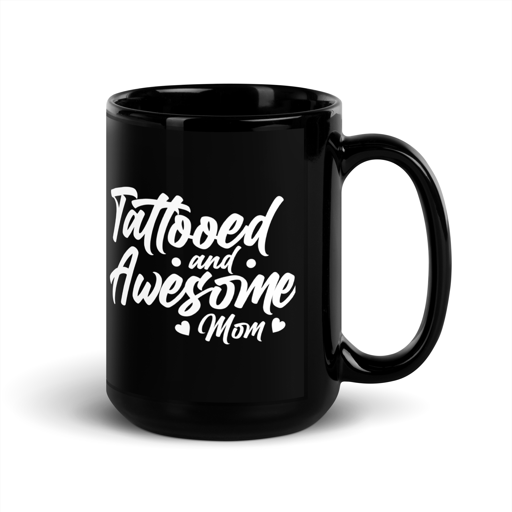 tattooed and awesome mom Black Glossy Mug