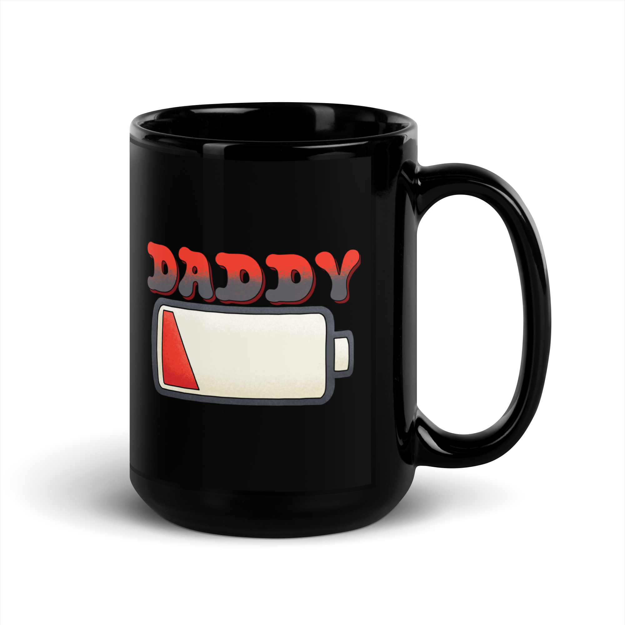 Daddy Low Battery Black Glossy Mug