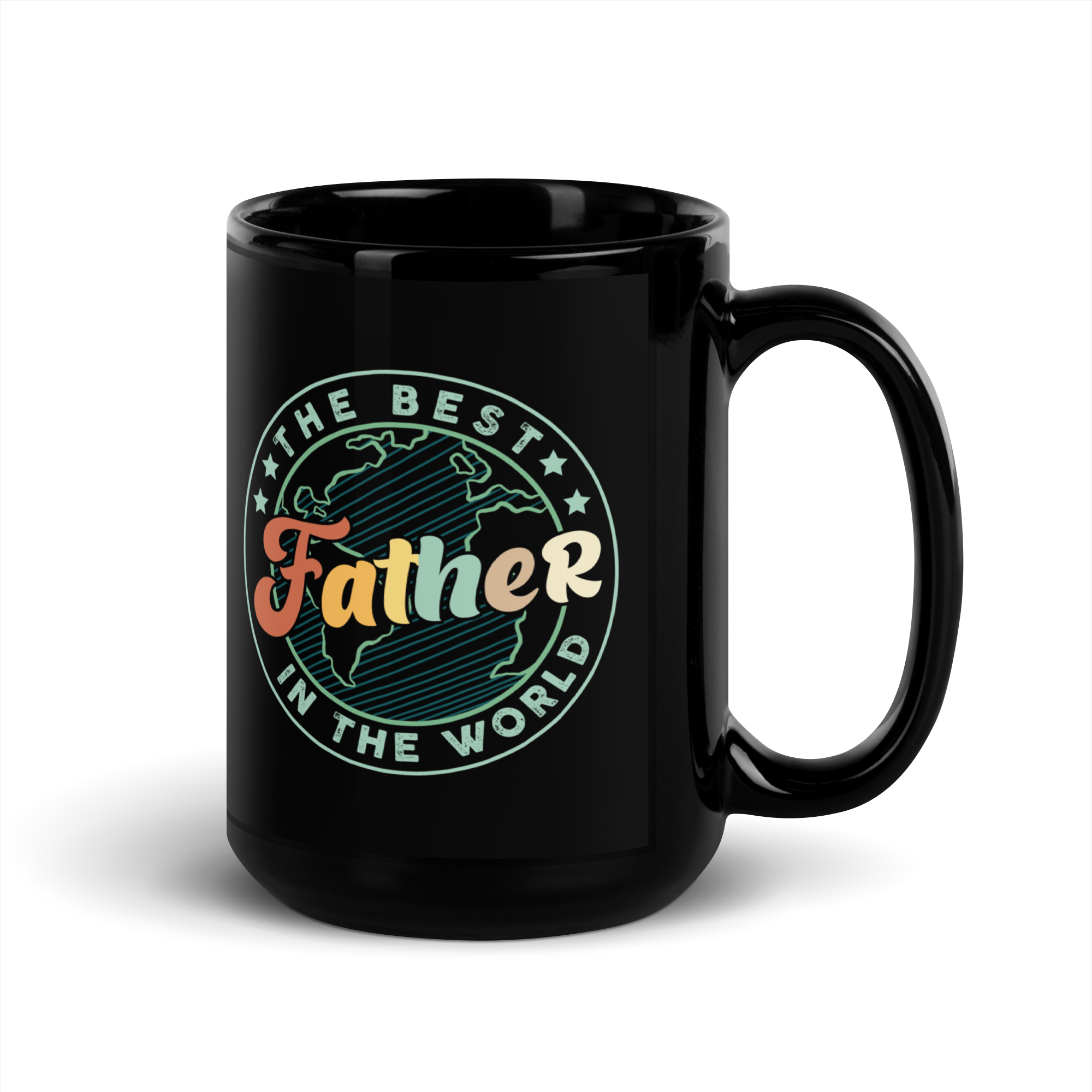 The Best Father In The World Black Glossy Mug