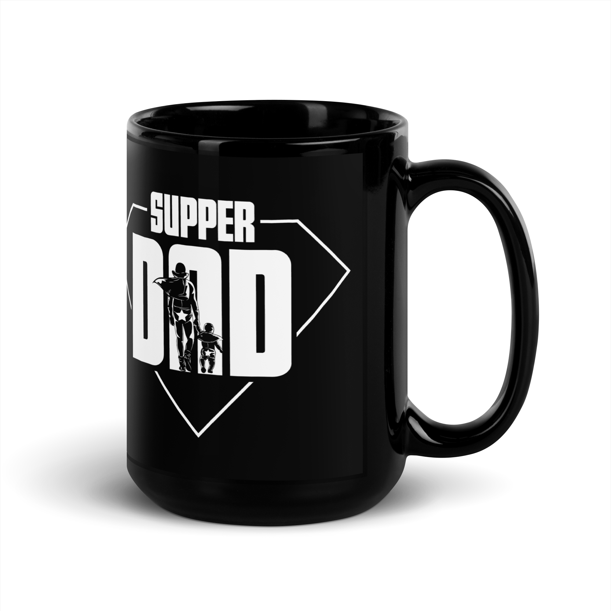 Super Dad Black Glossy Mug