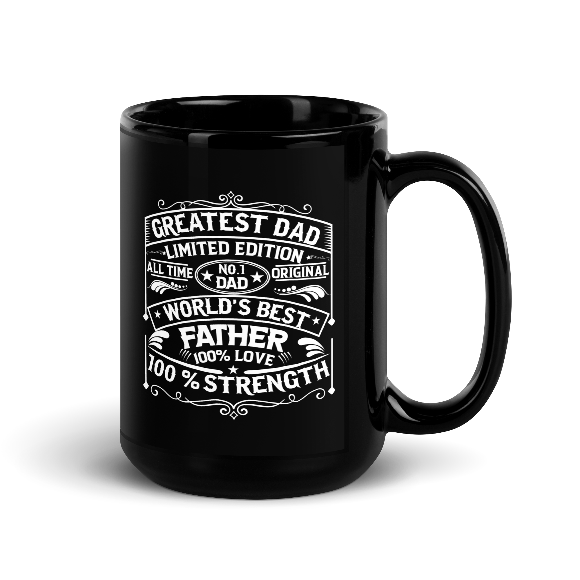 World's Best Father Greatest Dad Limited Edition Black Glossy Mug