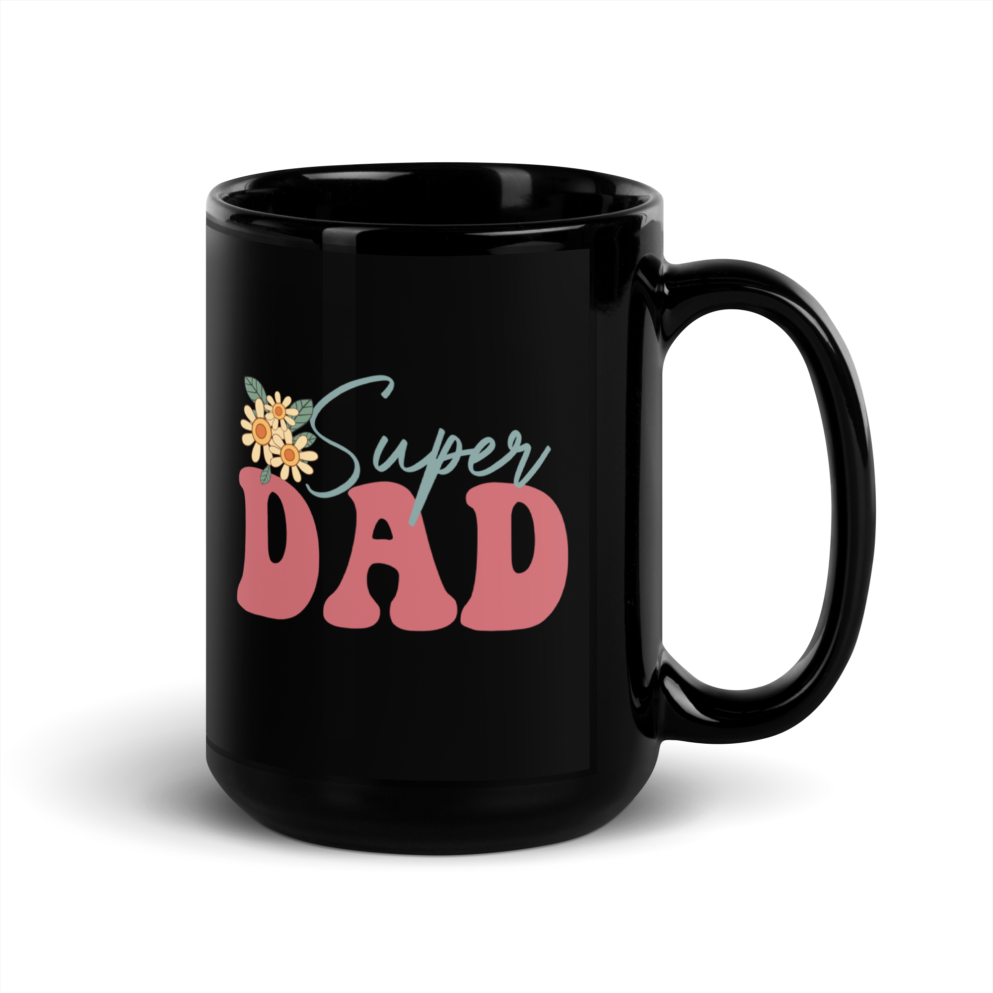 Super Dad Black Glossy Mug