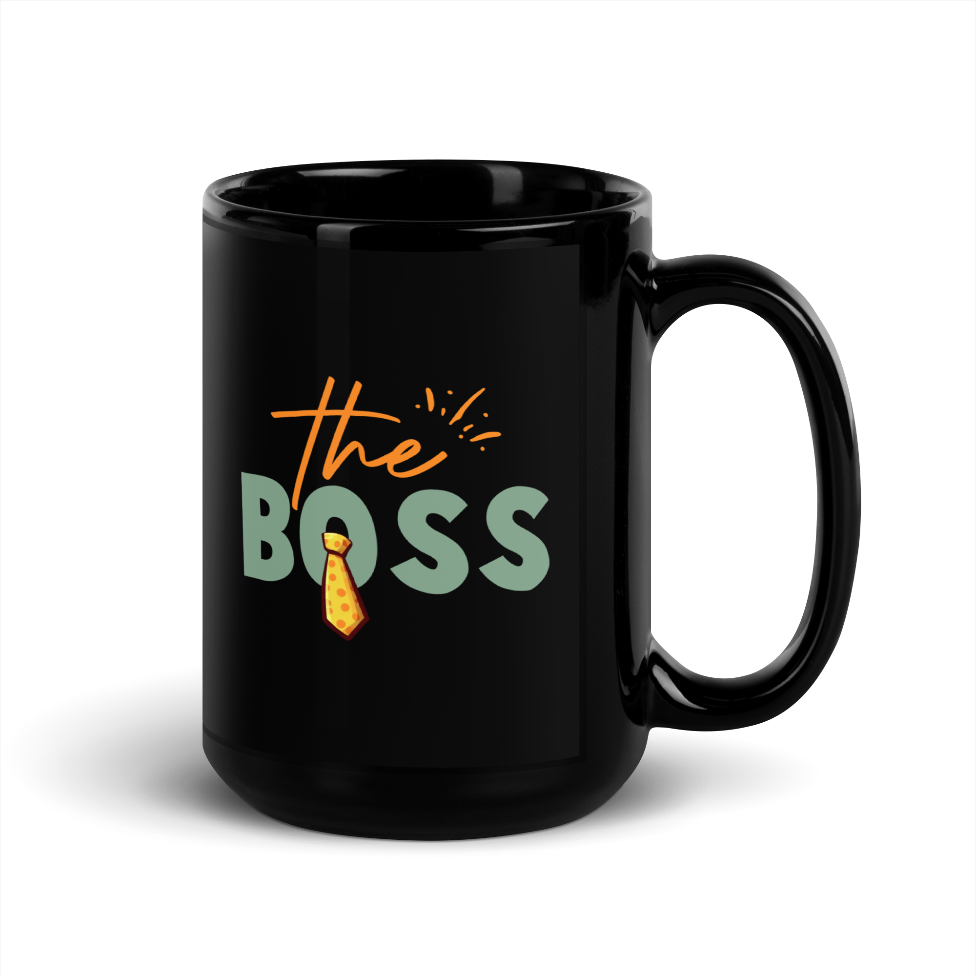 The Boss Black Glossy Mug