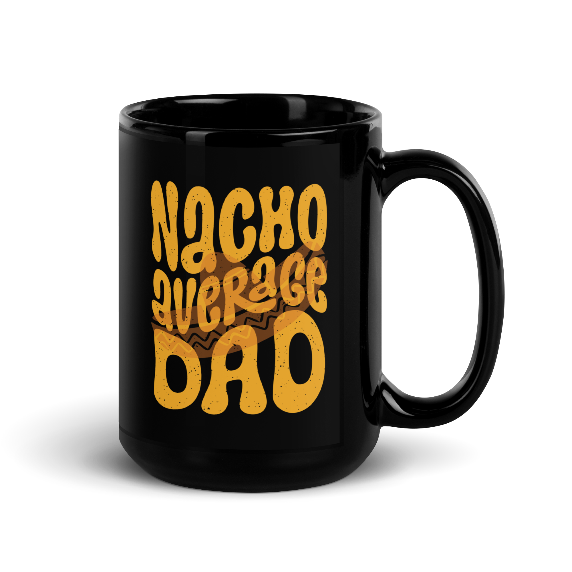 Nacho Average Dad Black Glossy Mug