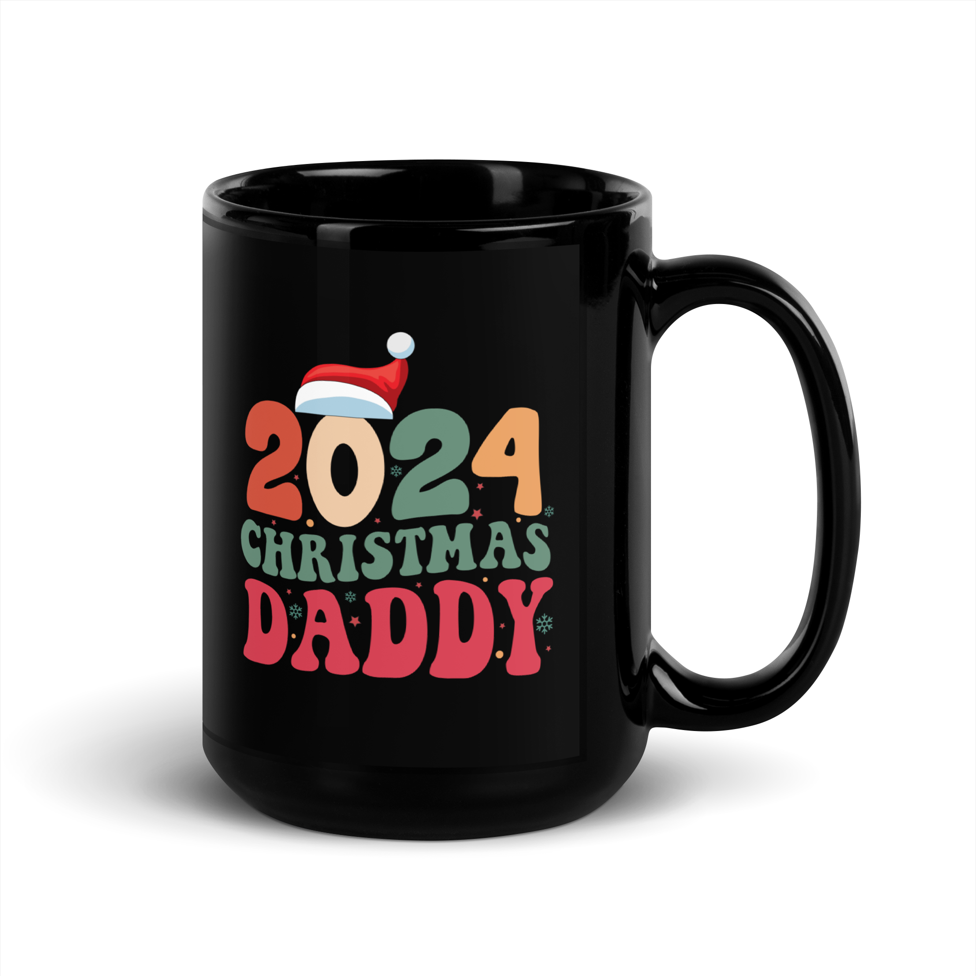 2024 Christmas Daddy Black Glossy Mug