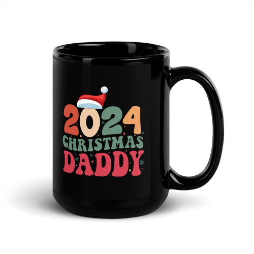 2024 Christmas Daddy Black Glossy Mug