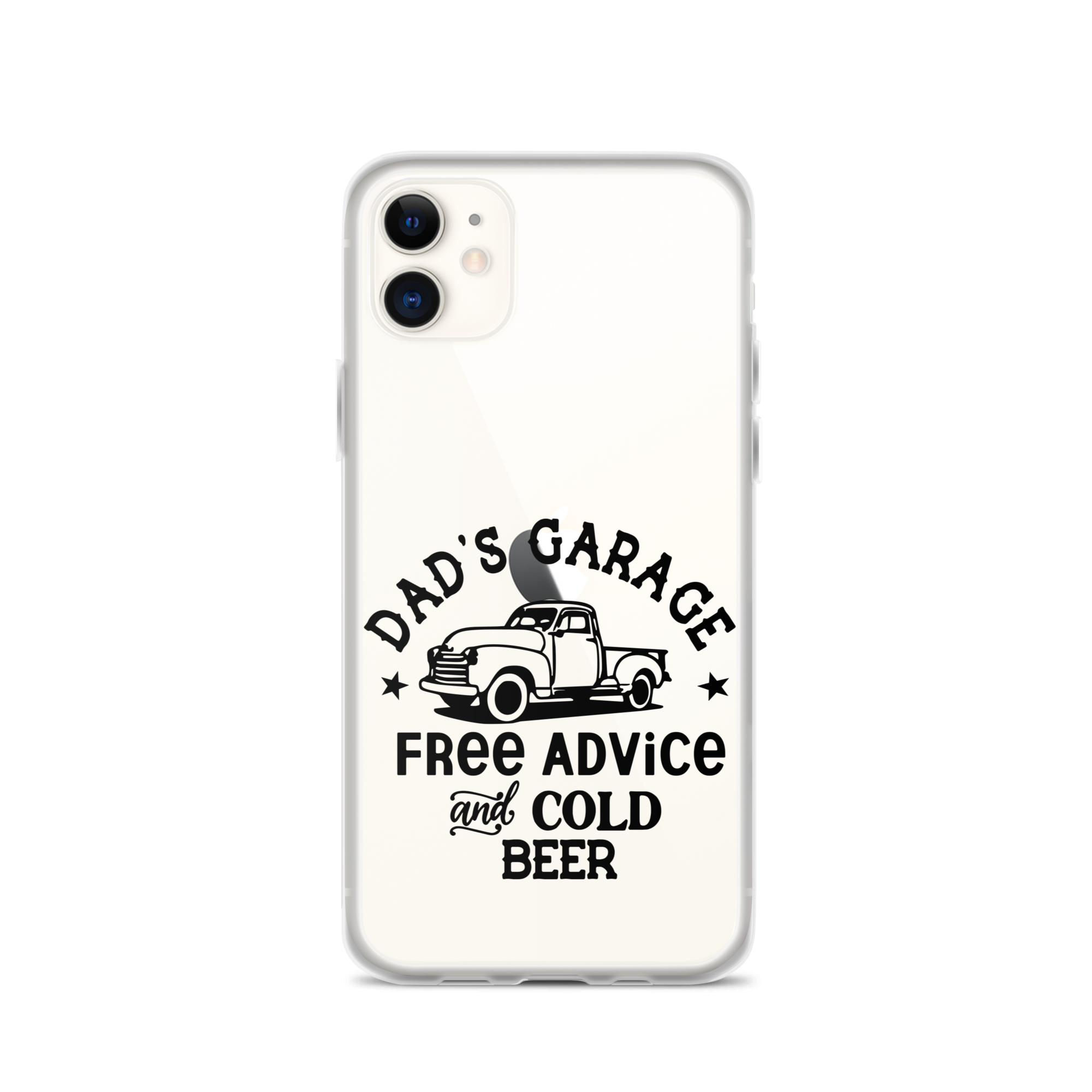 Dad's Garage Free Advice And Cold Beer Clear Case for iPhone®