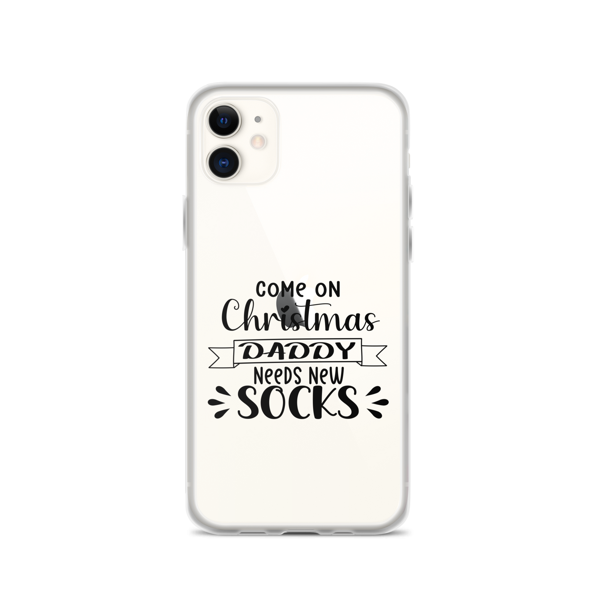 Come On Christmas Daddy Needs New Socks Clear Case for iPhone®