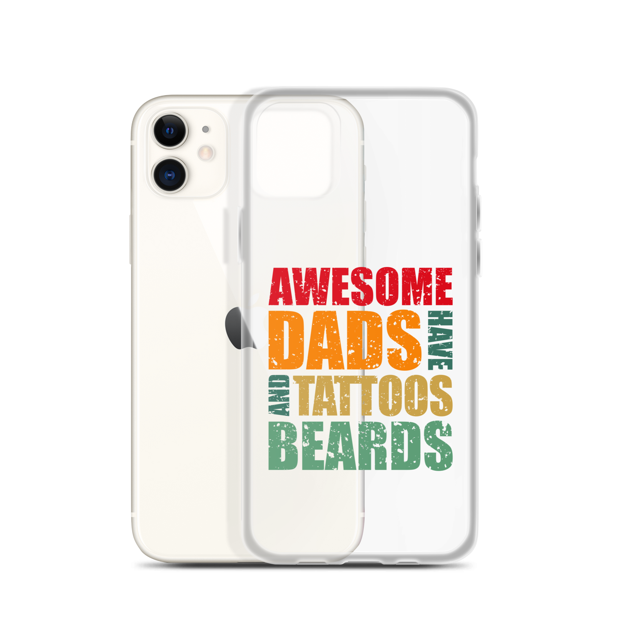 Awesome Dads Tattoos Beards Clear Case for iPhone®