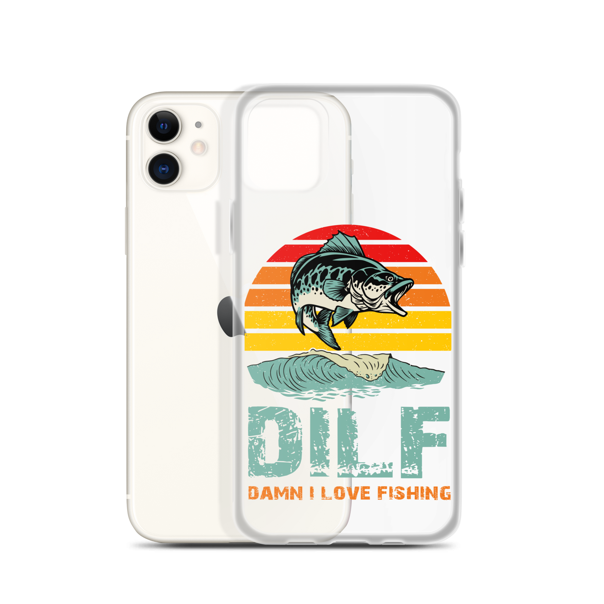 Dilf Damn I Love Fishing Clear Case for iPhone®