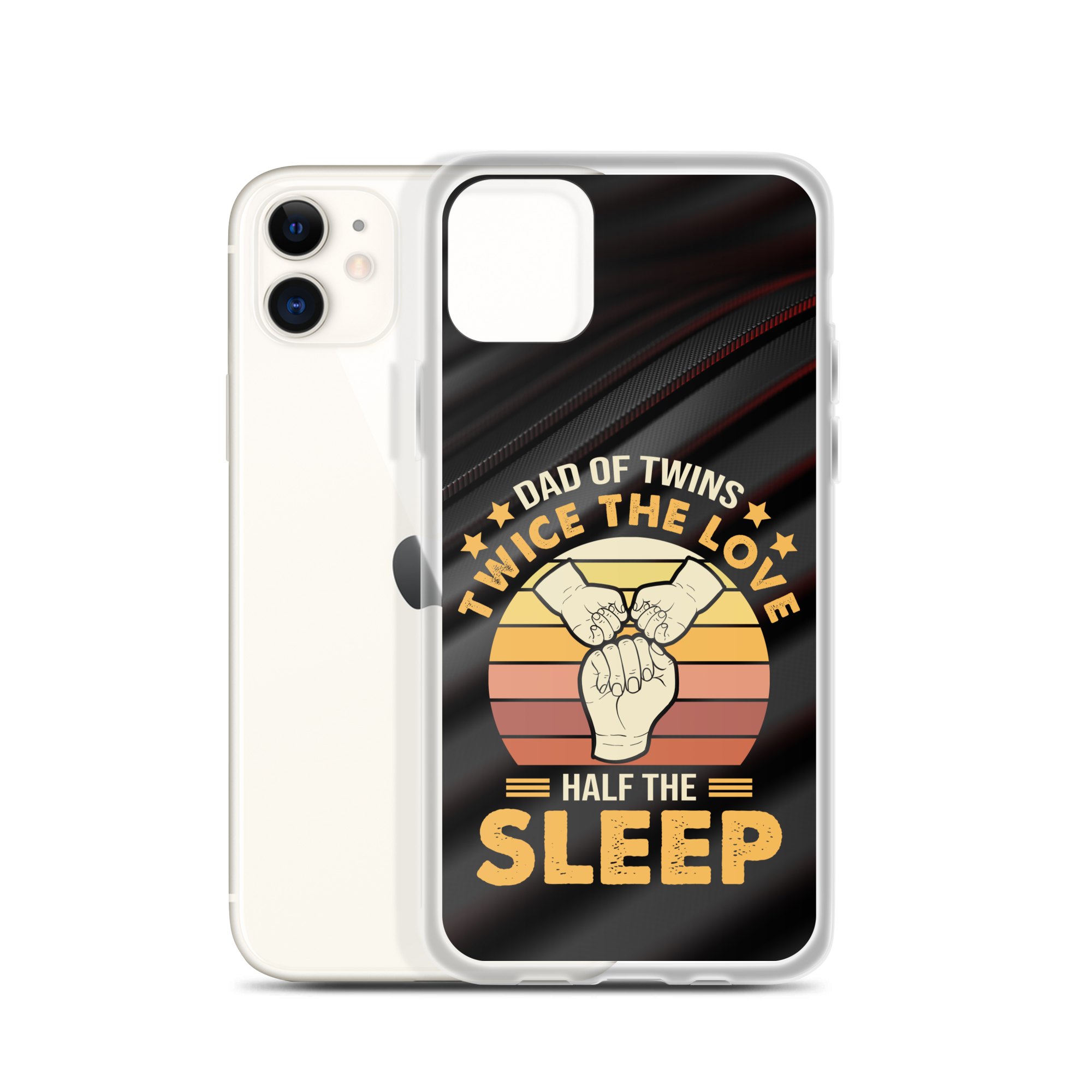 Dad Of Twins Twice The Love Half The Sleep Clear Case for iPhone®