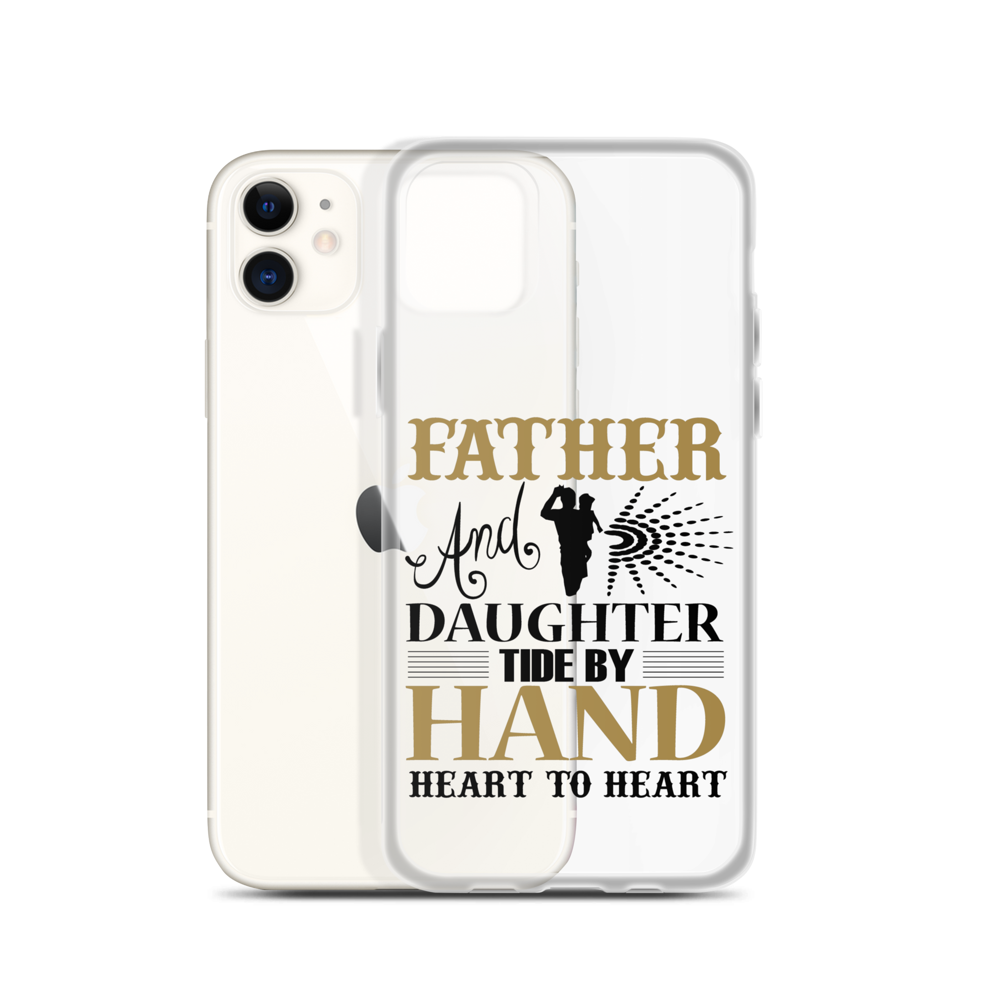 Father And Daughter Tide By Hand Heart To Heart Clear Case for iPhone®