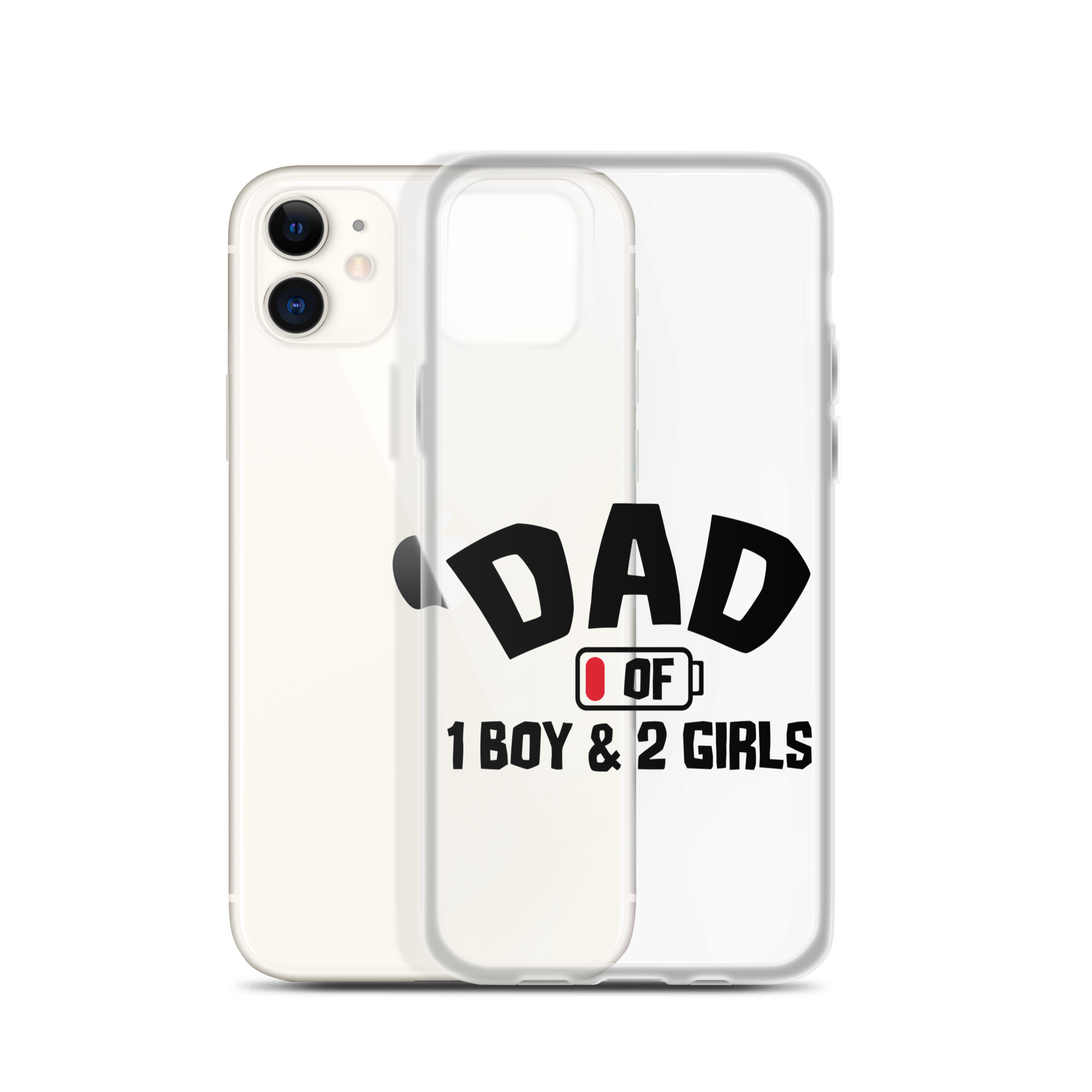 Dad Of 1 Boy And 2 Girls Clear Case for iPhone®