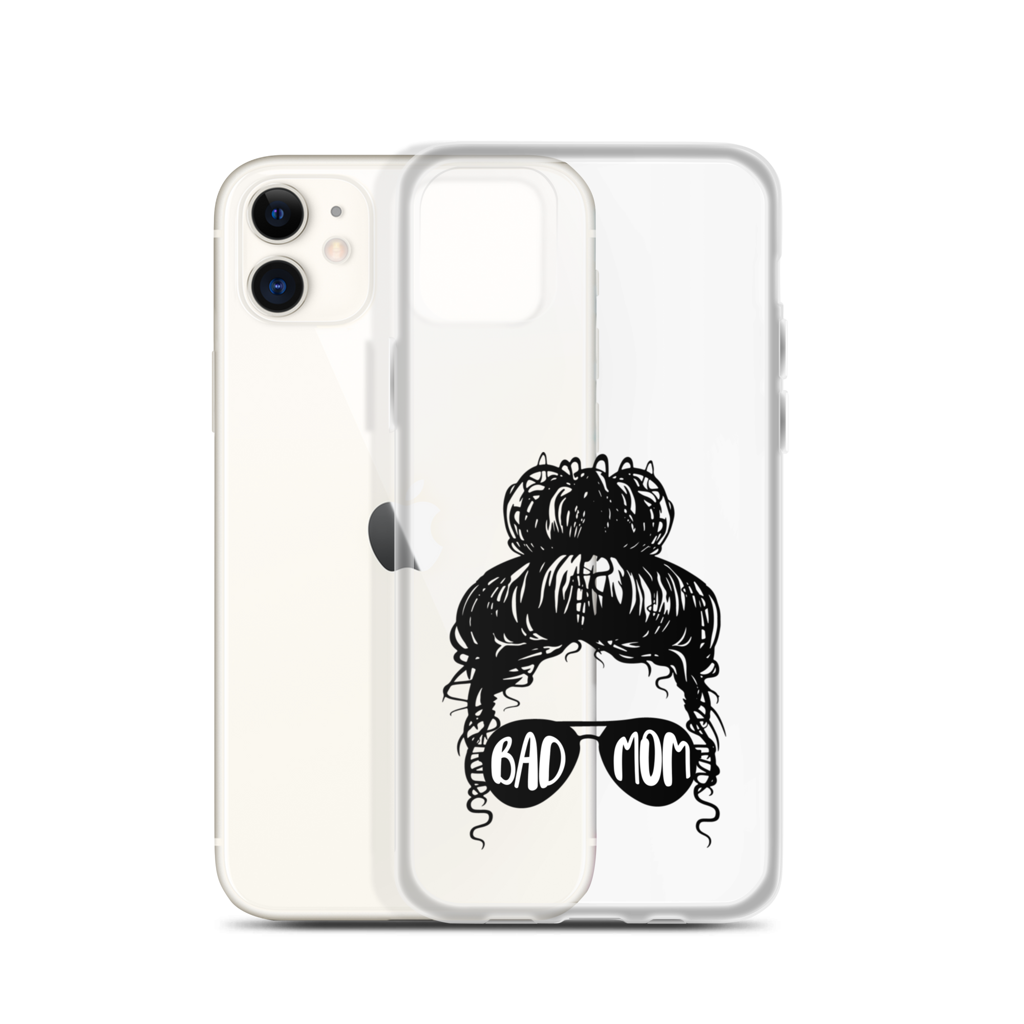 Bad Mom Messy Bun Clear Case for iPhone®