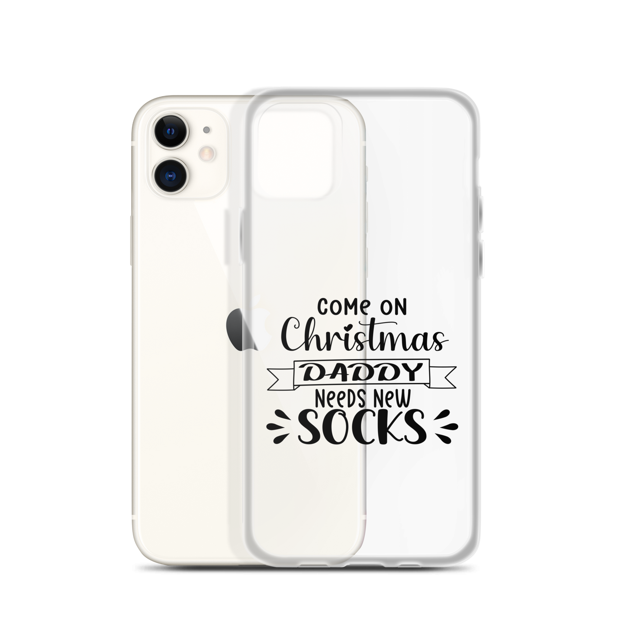 Come On Christmas Daddy Needs New Socks Clear Case for iPhone®