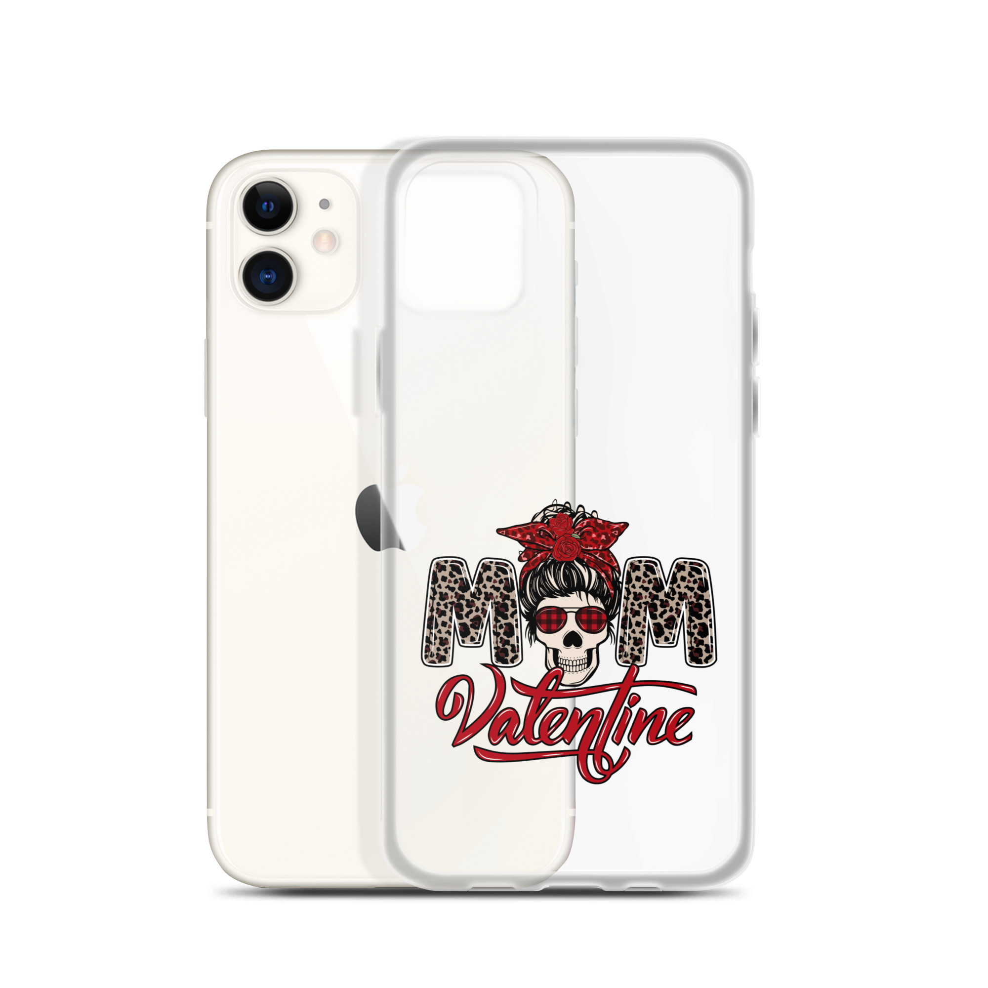 Skull Mom Valentine Clear Case for iPhone®