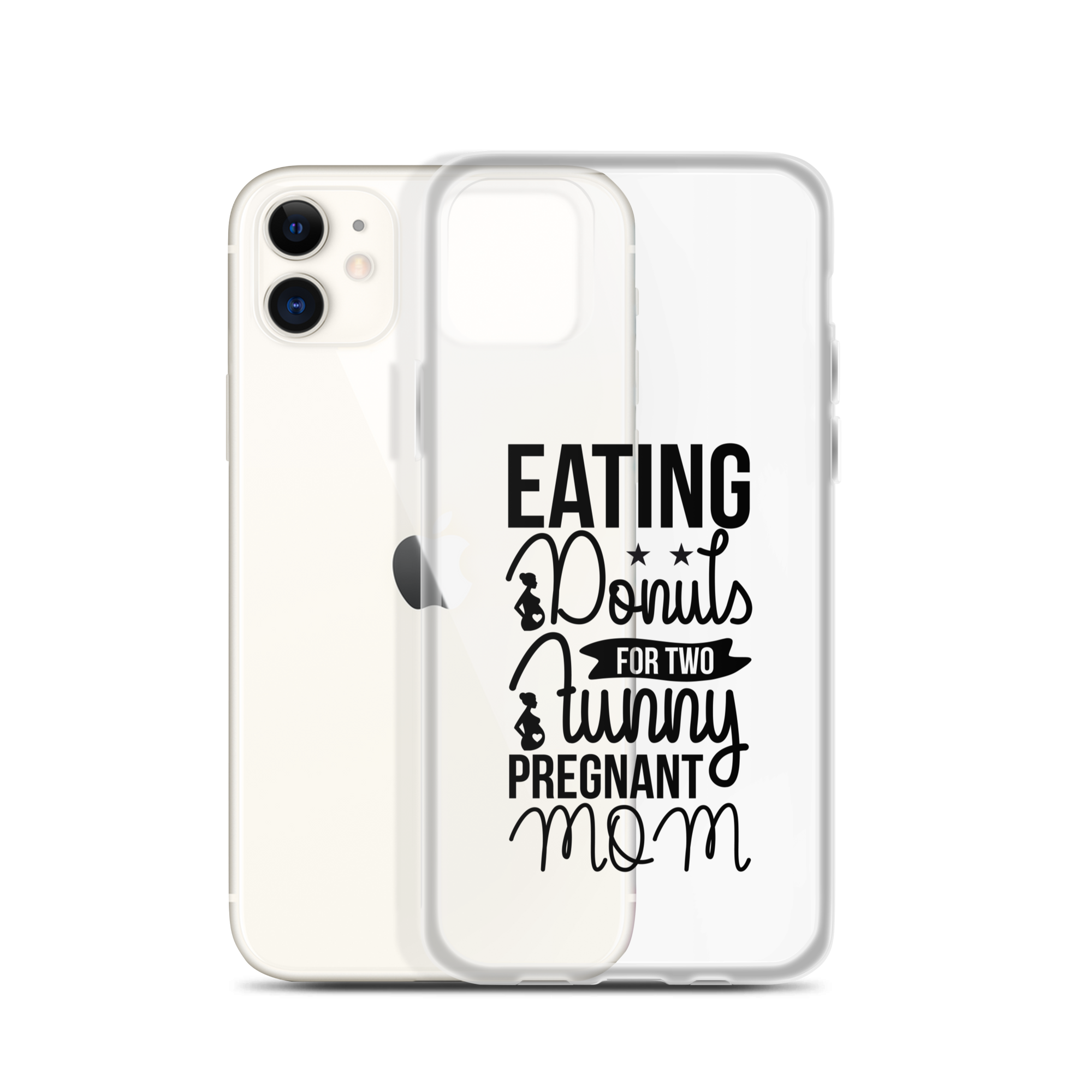 Eating Donuts For Two Funny Pregnant Mom Clear Case for iPhone®