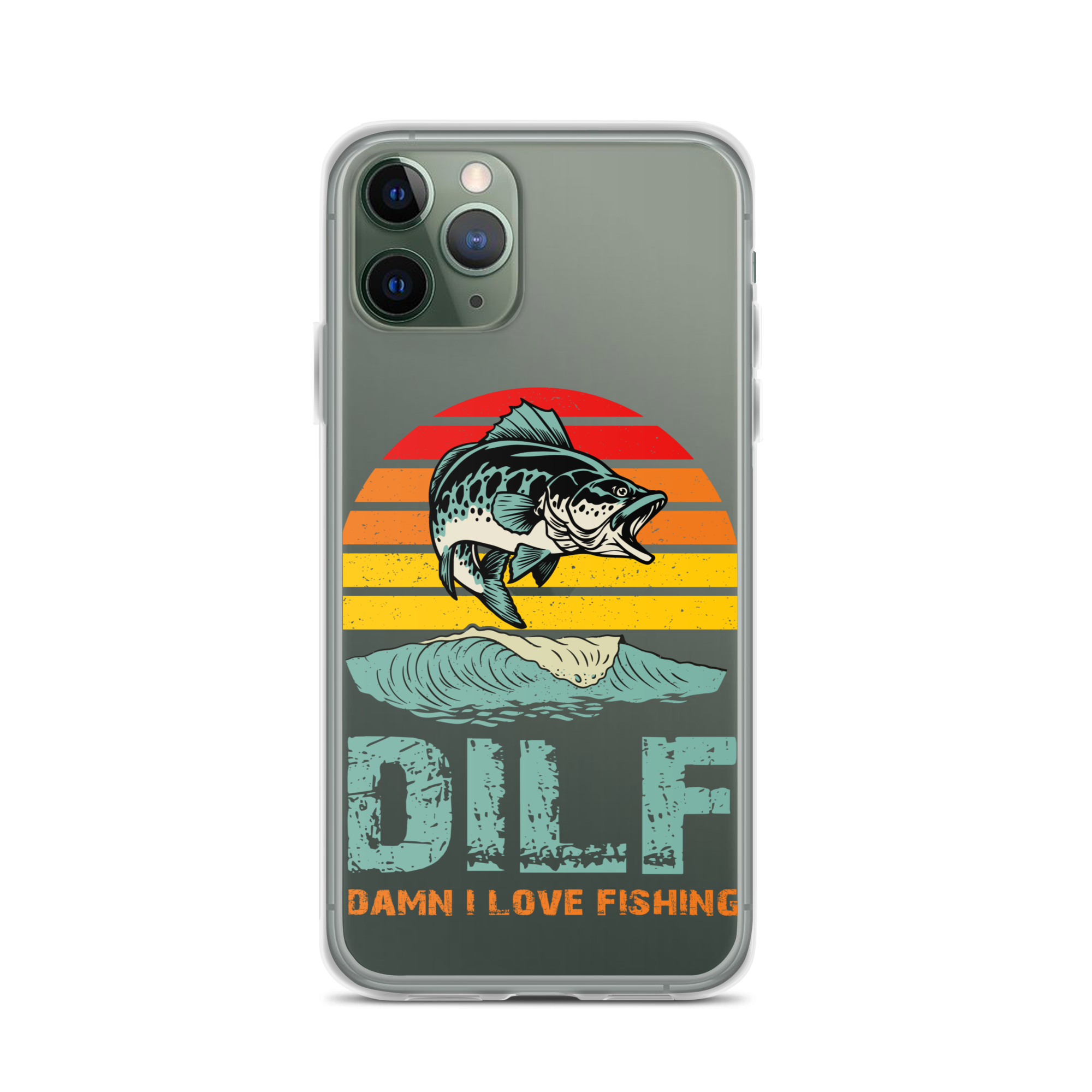 Dilf Damn I Love Fishing Clear Case for iPhone®