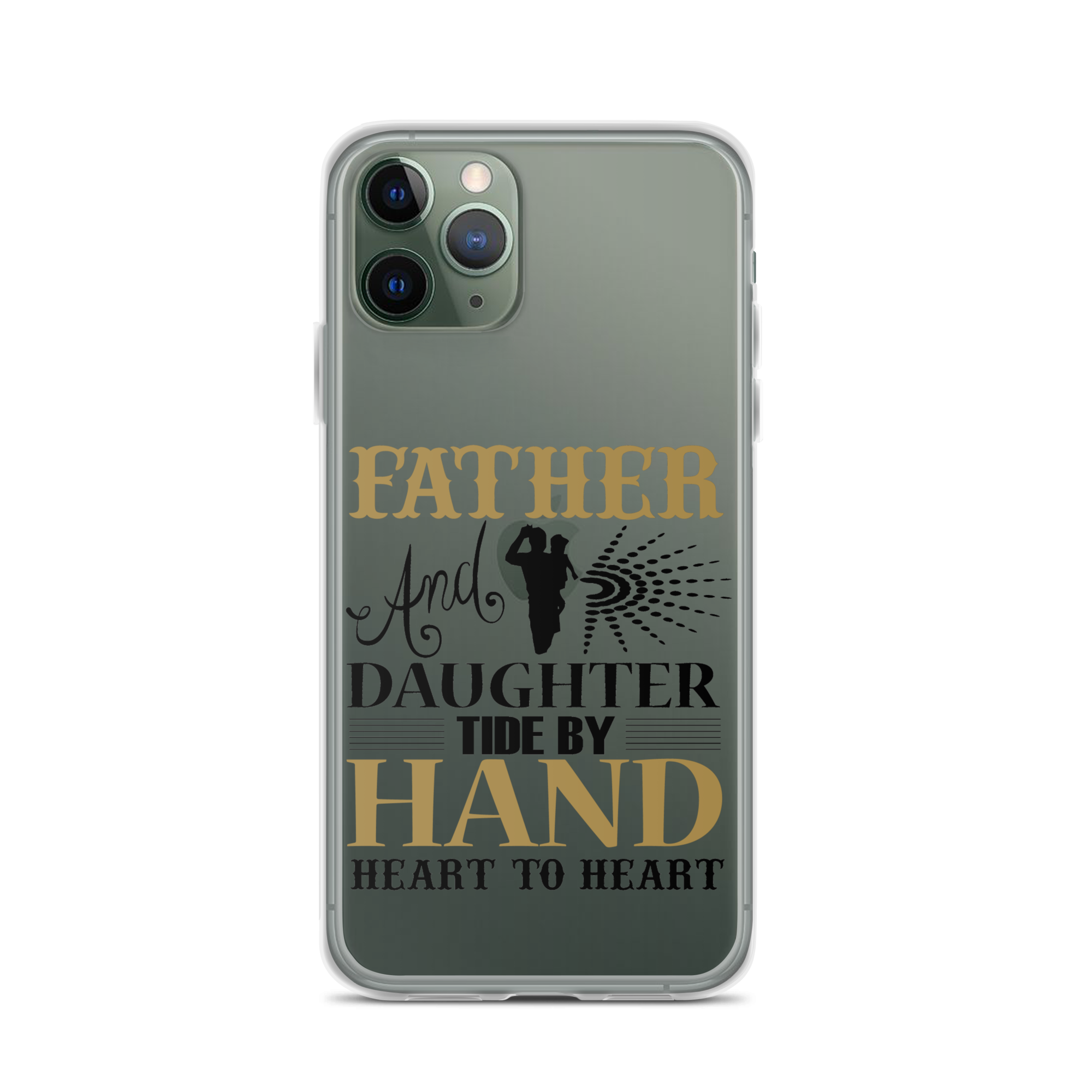 Father And Daughter Tide By Hand Heart To Heart Clear Case for iPhone®