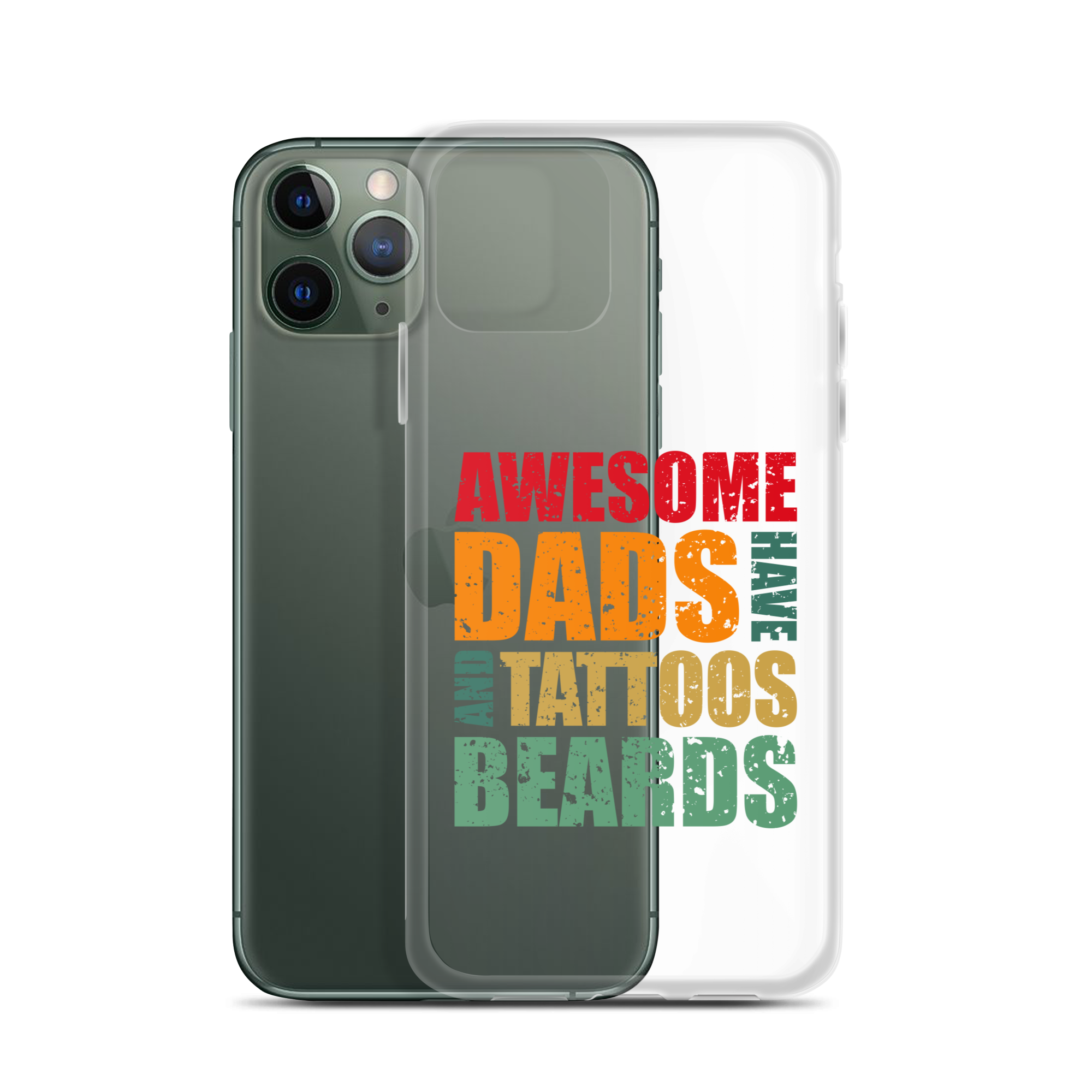 Awesome Dads Tattoos Beards Clear Case for iPhone®