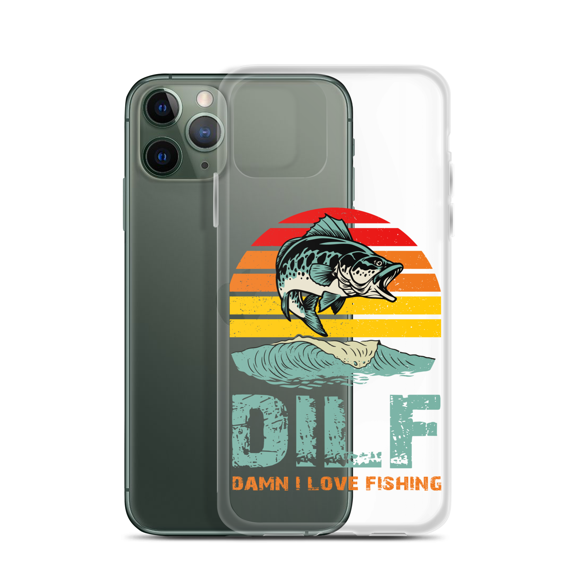 Dilf Damn I Love Fishing Clear Case for iPhone®