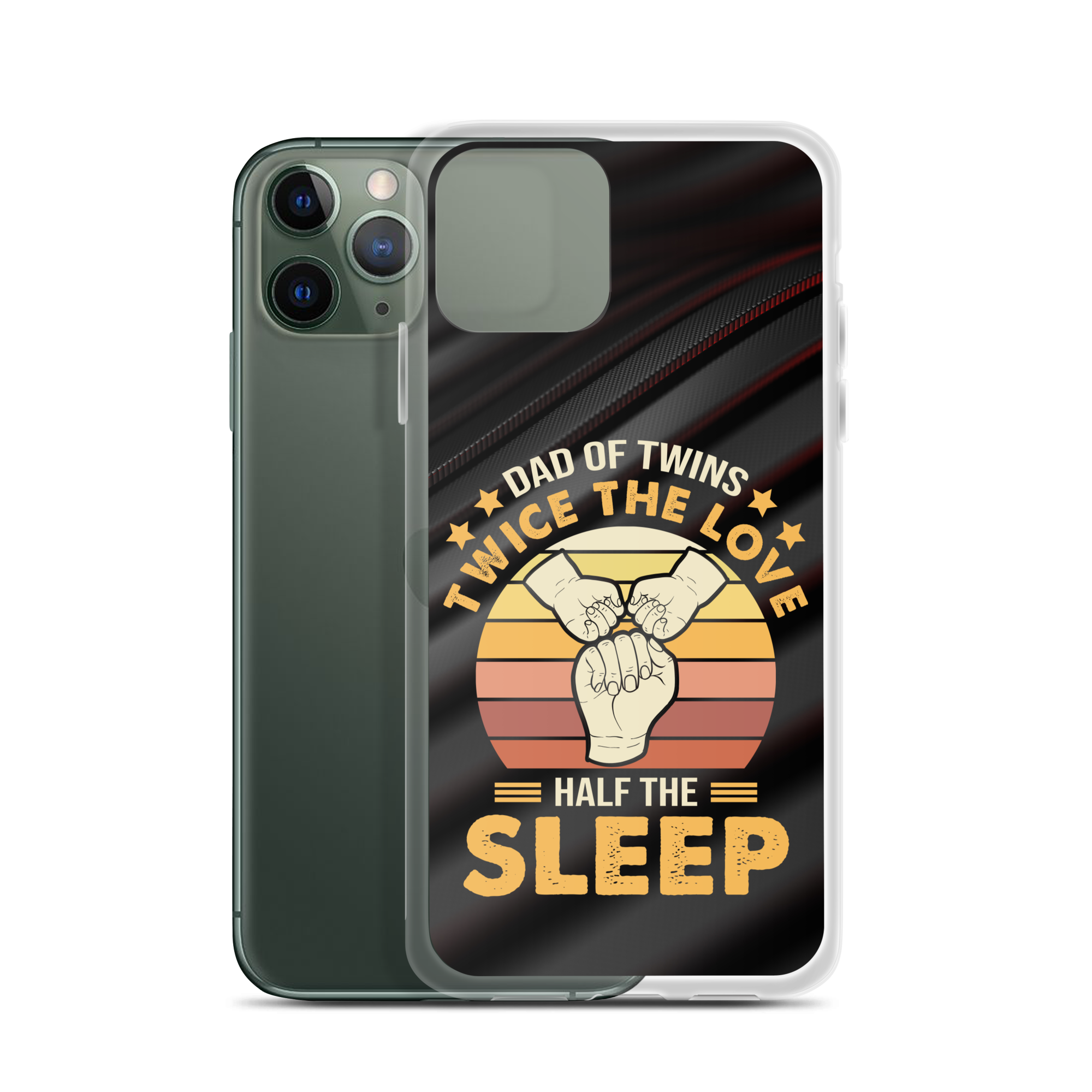 Dad Of Twins Twice The Love Half The Sleep Clear Case for iPhone®