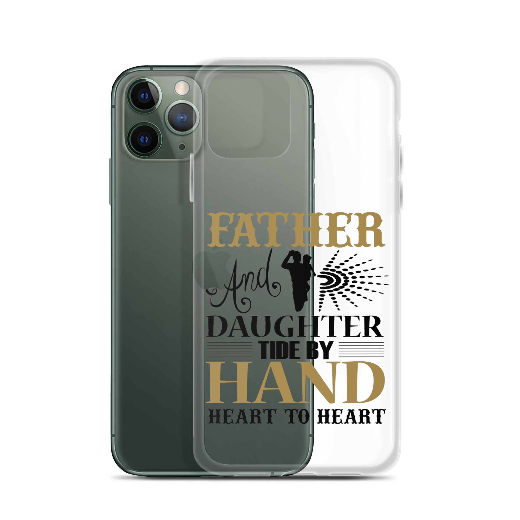 Father And Daughter Tide By Hand Heart To Heart Clear Case for iPhone®