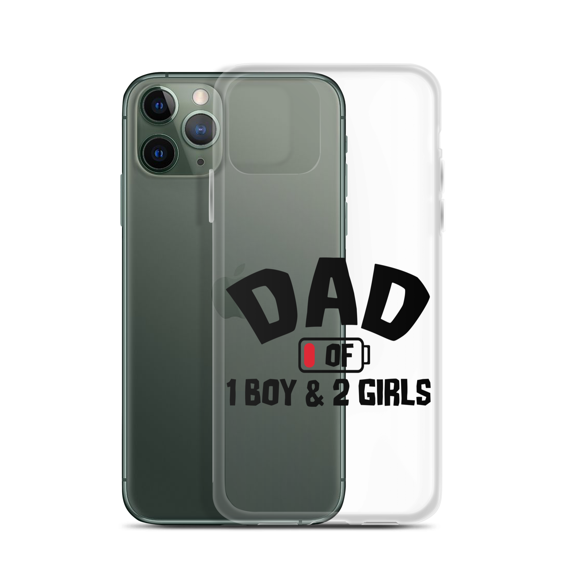 Dad Of 1 Boy And 2 Girls Clear Case for iPhone®