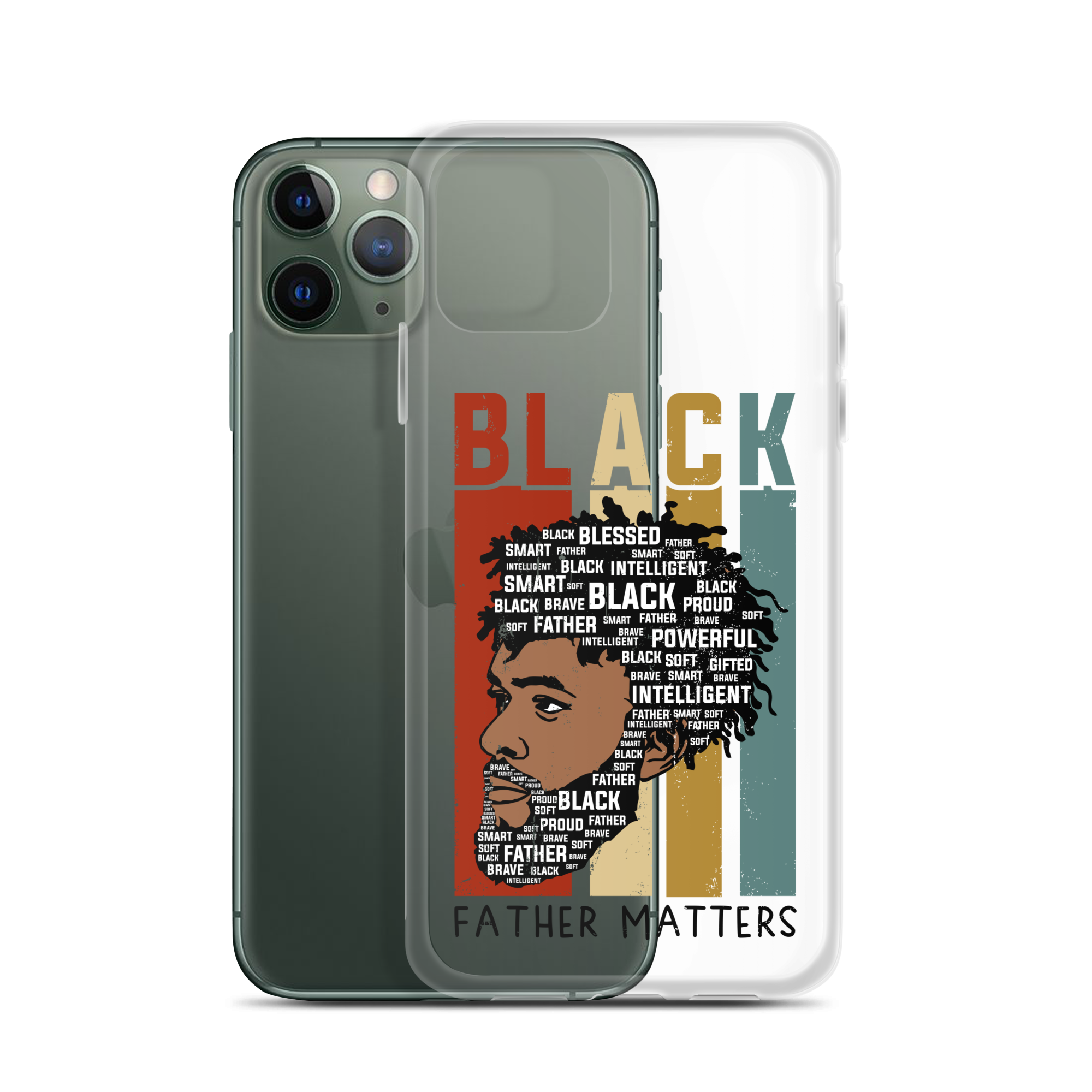 Black Father Matters Clear Case for iPhone®