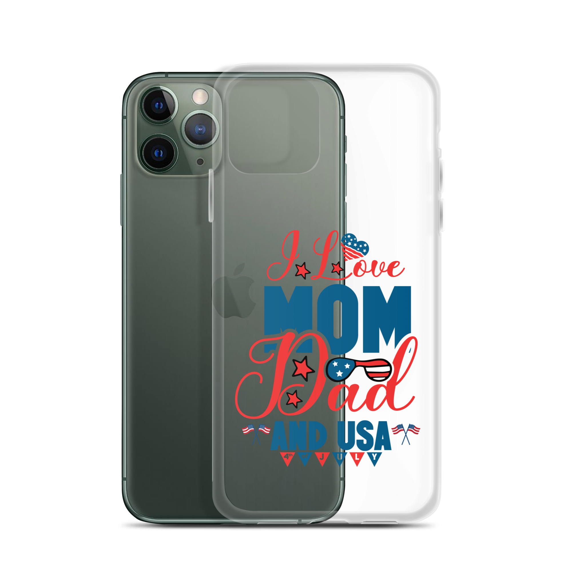 I Love Mom, Dad And USA Clear Case for iPhone®