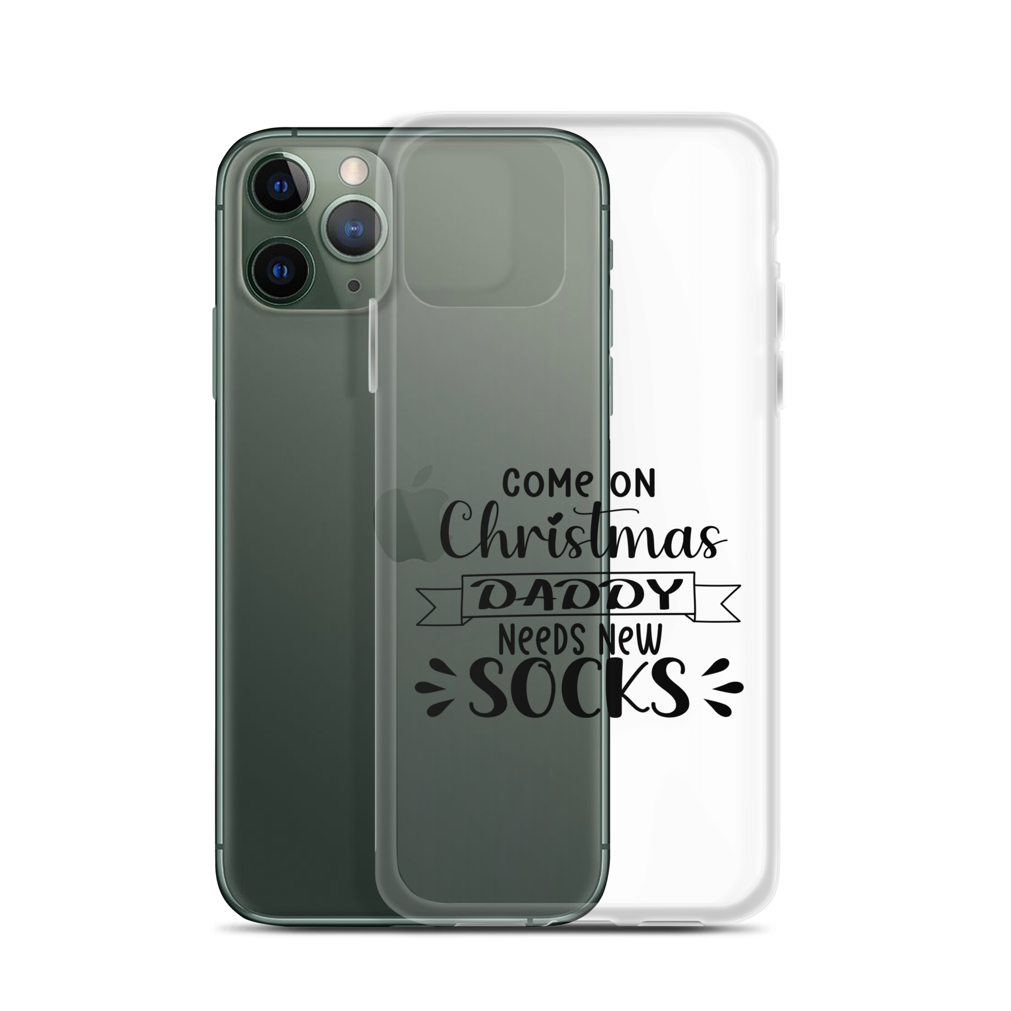 Come On Christmas Daddy Needs New Socks Clear Case for iPhone®