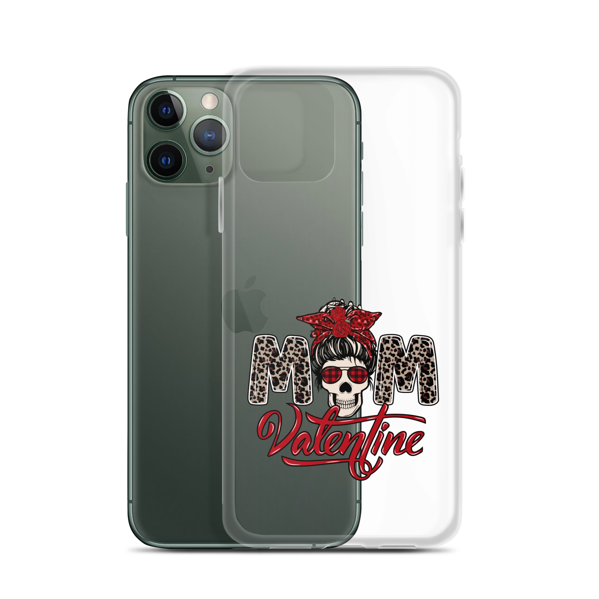 Skull Mom Valentine Clear Case for iPhone®