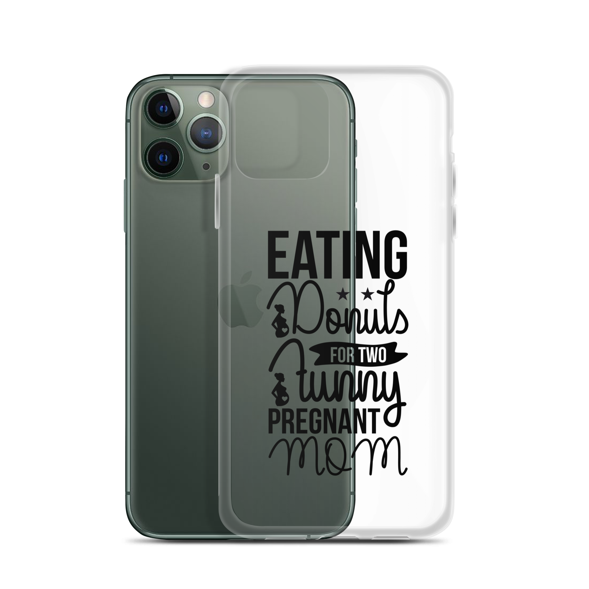 Eating Donuts For Two Funny Pregnant Mom Clear Case for iPhone®