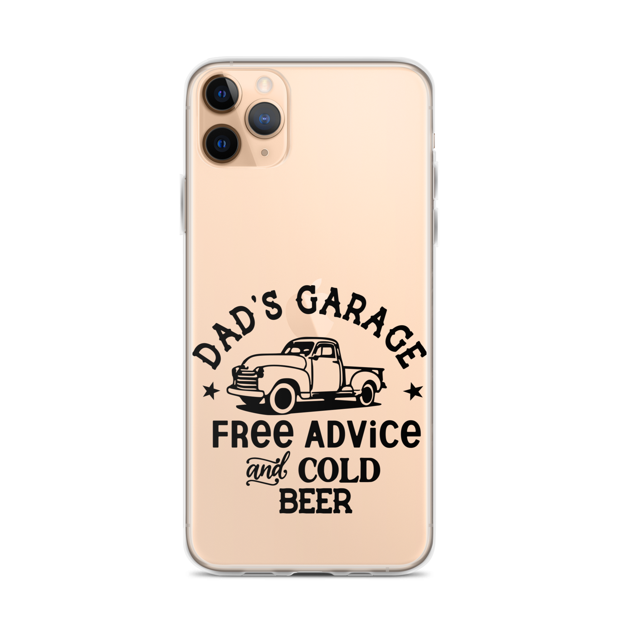 Dad's Garage Free Advice And Cold Beer Clear Case for iPhone®