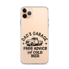 Dad's Garage Free Advice And Cold Beer Clear Case for iPhone®