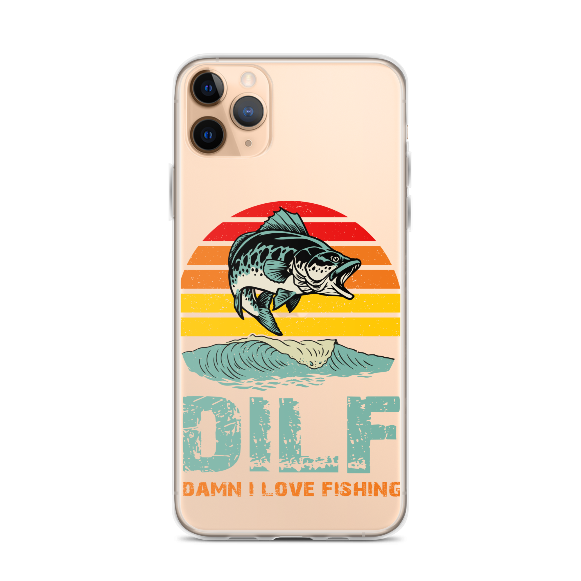 Dilf Damn I Love Fishing Clear Case for iPhone®