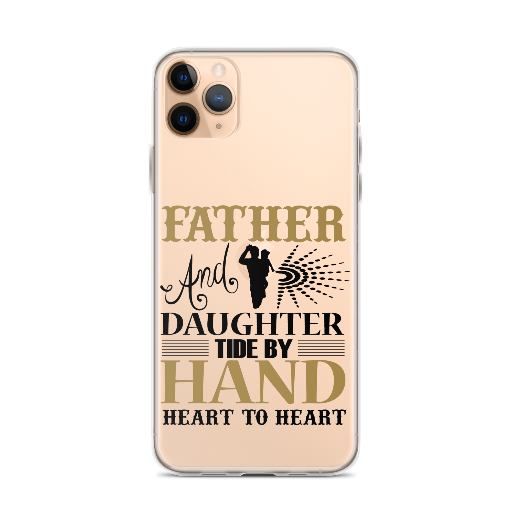 Father And Daughter Tide By Hand Heart To Heart Clear Case for iPhone®