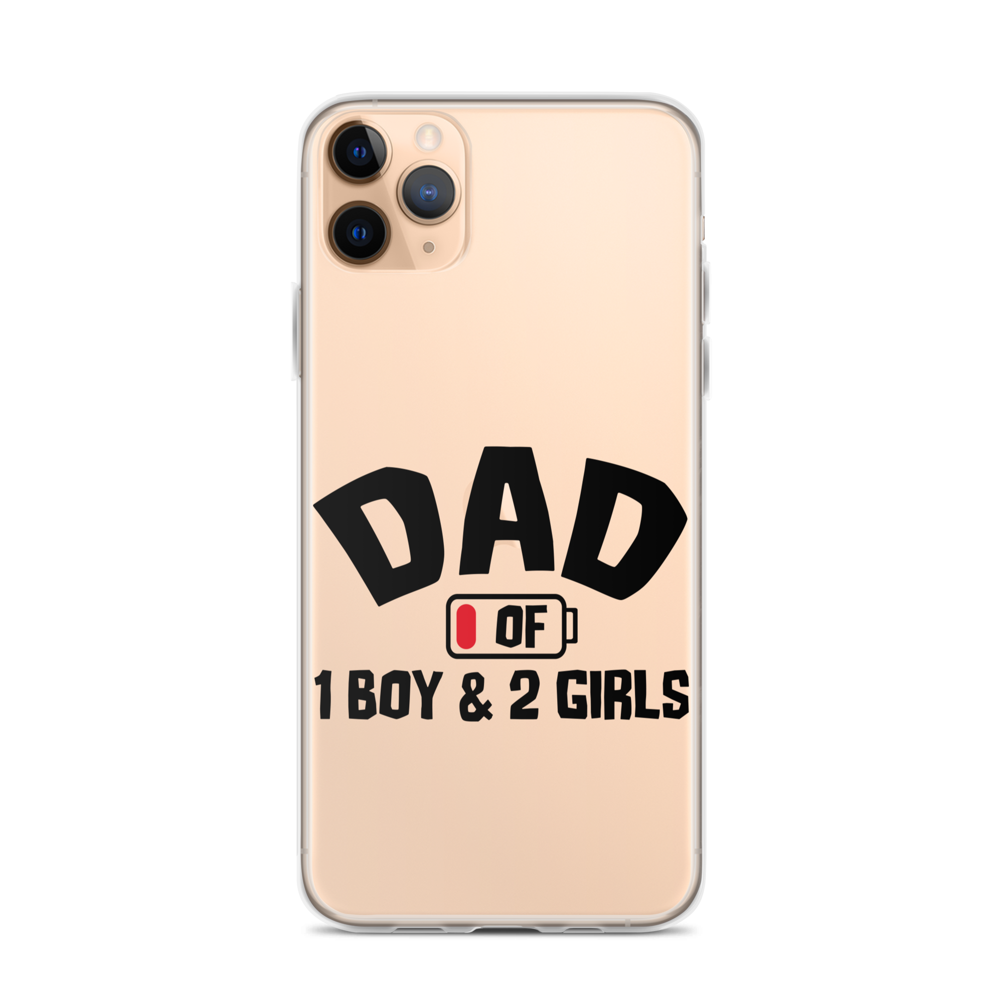 Dad Of 1 Boy And 2 Girls Clear Case for iPhone®