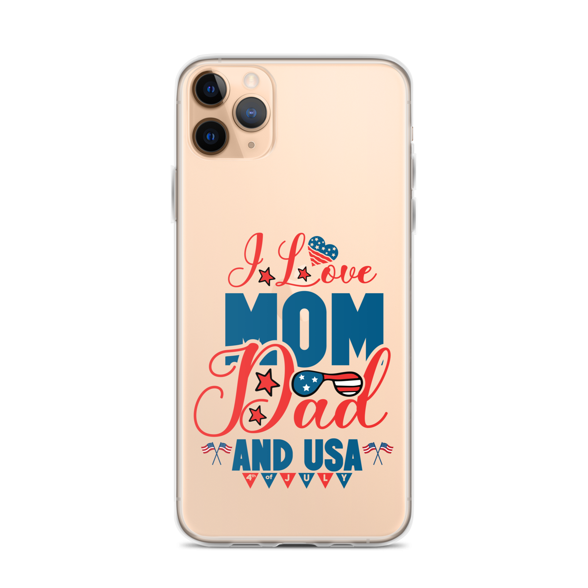 I Love Mom, Dad And USA Clear Case for iPhone®