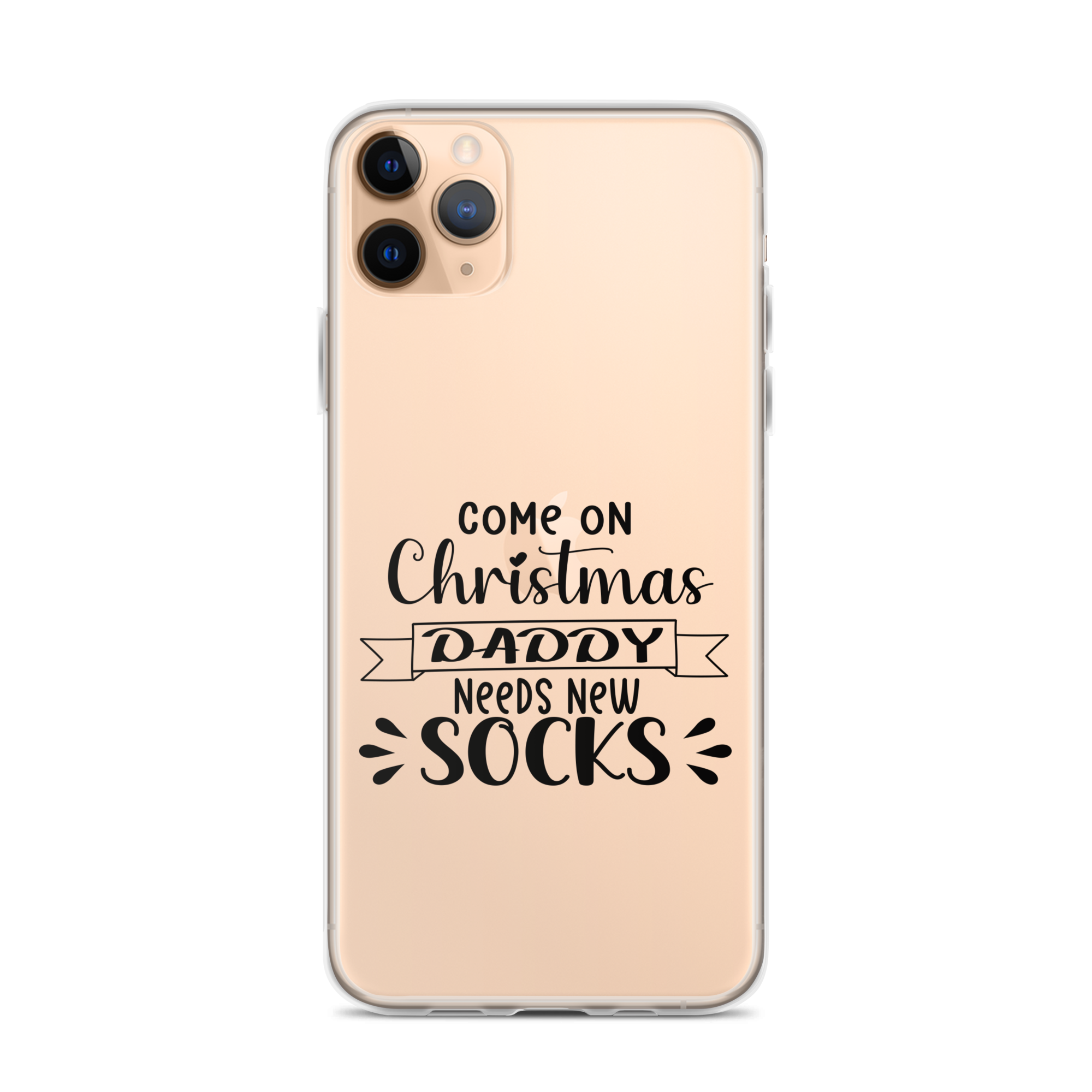 Come On Christmas Daddy Needs New Socks Clear Case for iPhone®