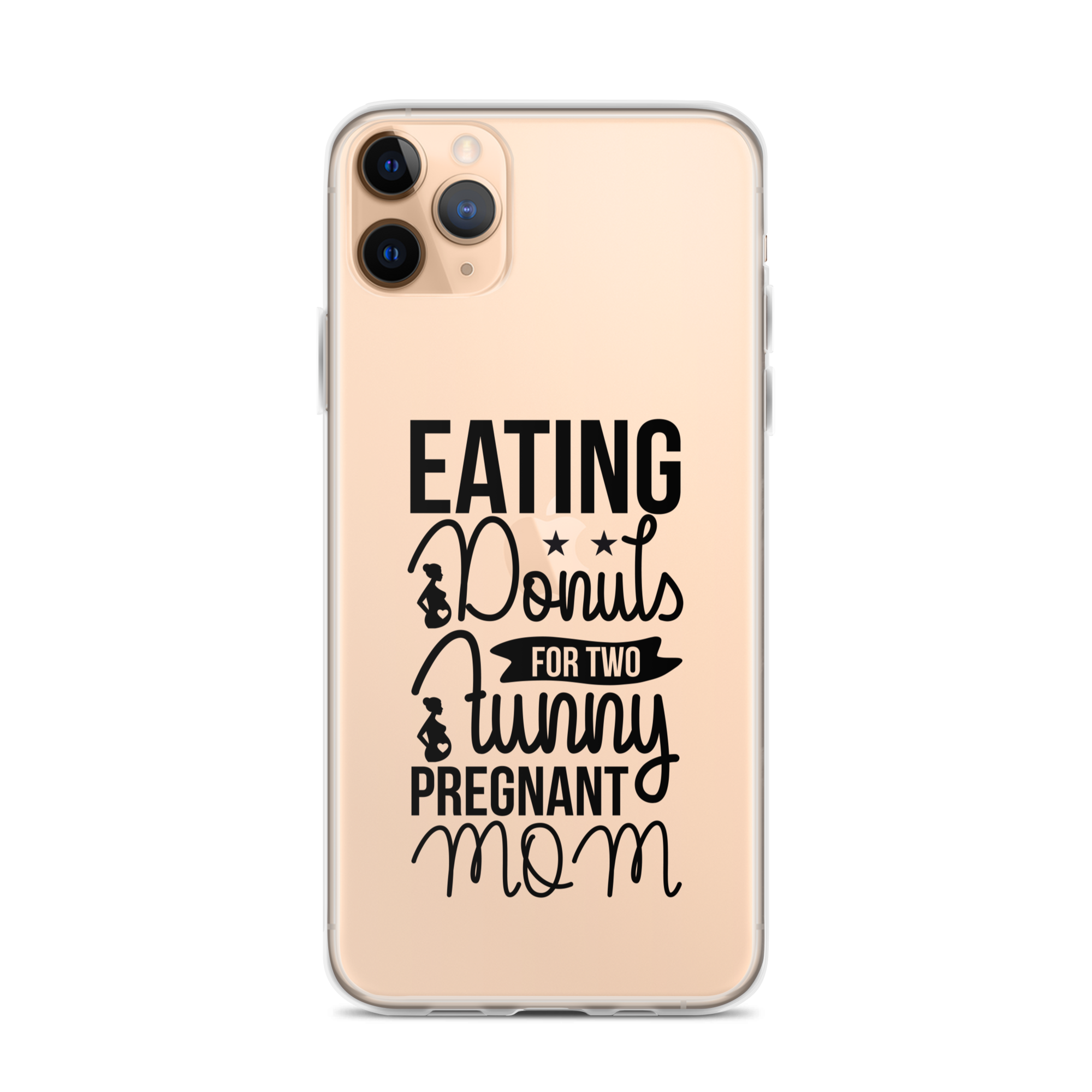 Eating Donuts For Two Funny Pregnant Mom Clear Case for iPhone®