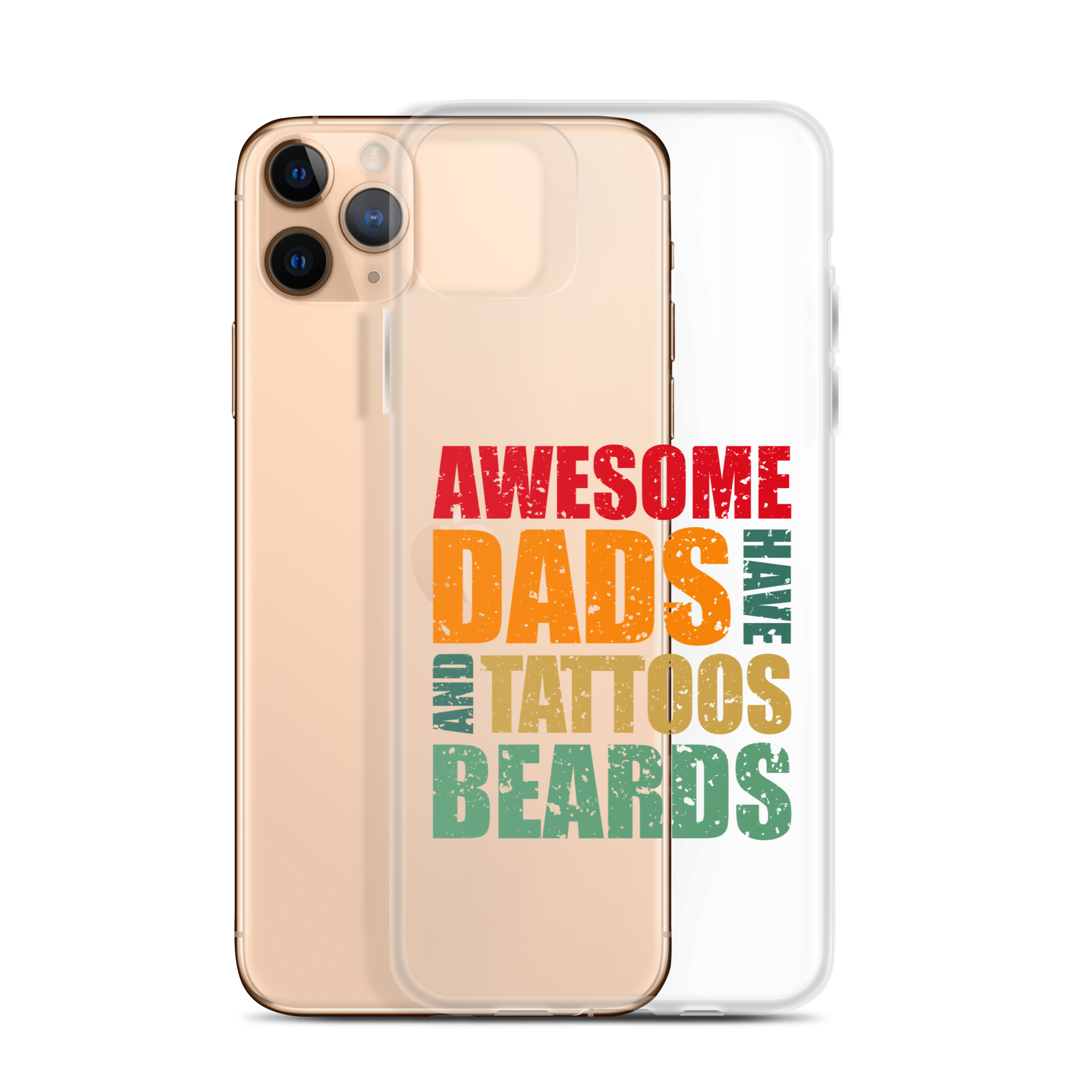 Awesome Dads Tattoos Beards Clear Case for iPhone®