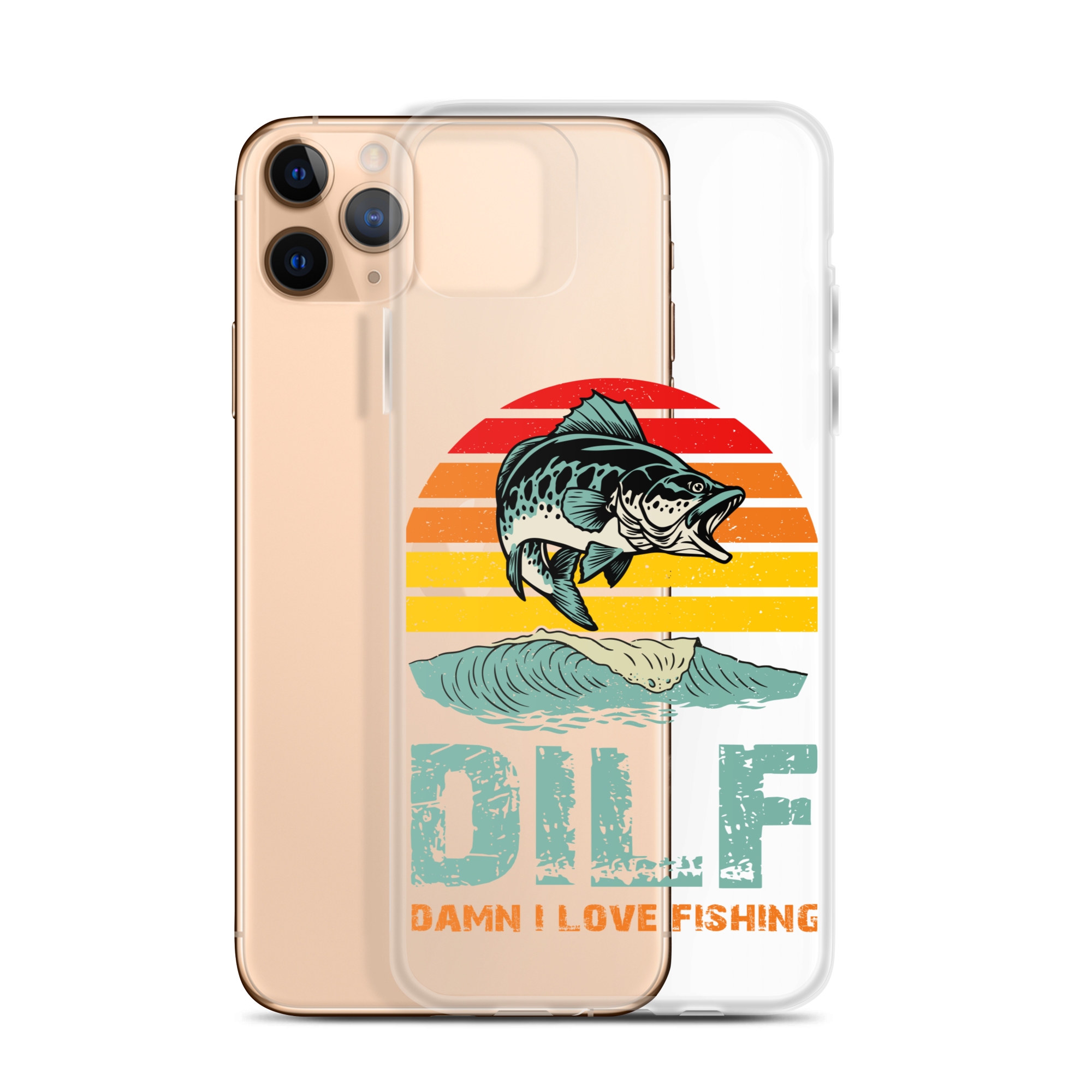 Dilf Damn I Love Fishing Clear Case for iPhone®