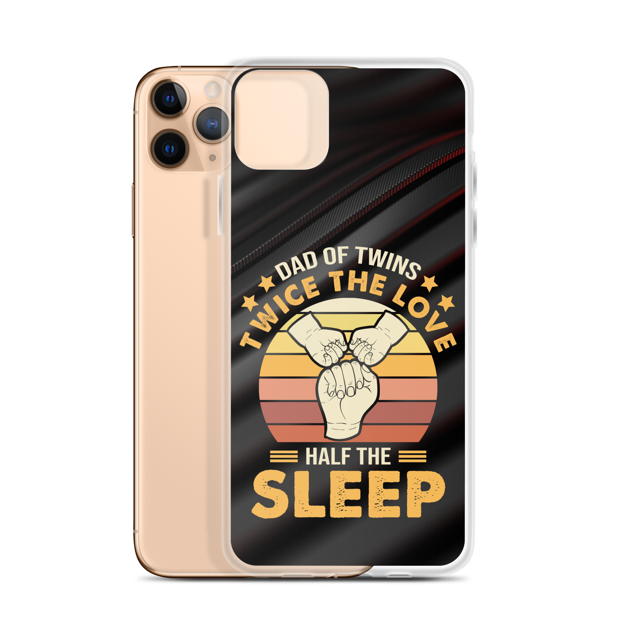 Dad Of Twins Twice The Love Half The Sleep Clear Case for iPhone®