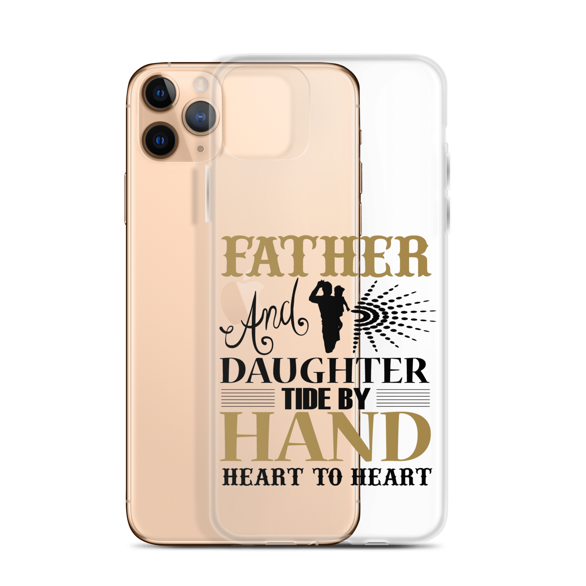 Father And Daughter Tide By Hand Heart To Heart Clear Case for iPhone®