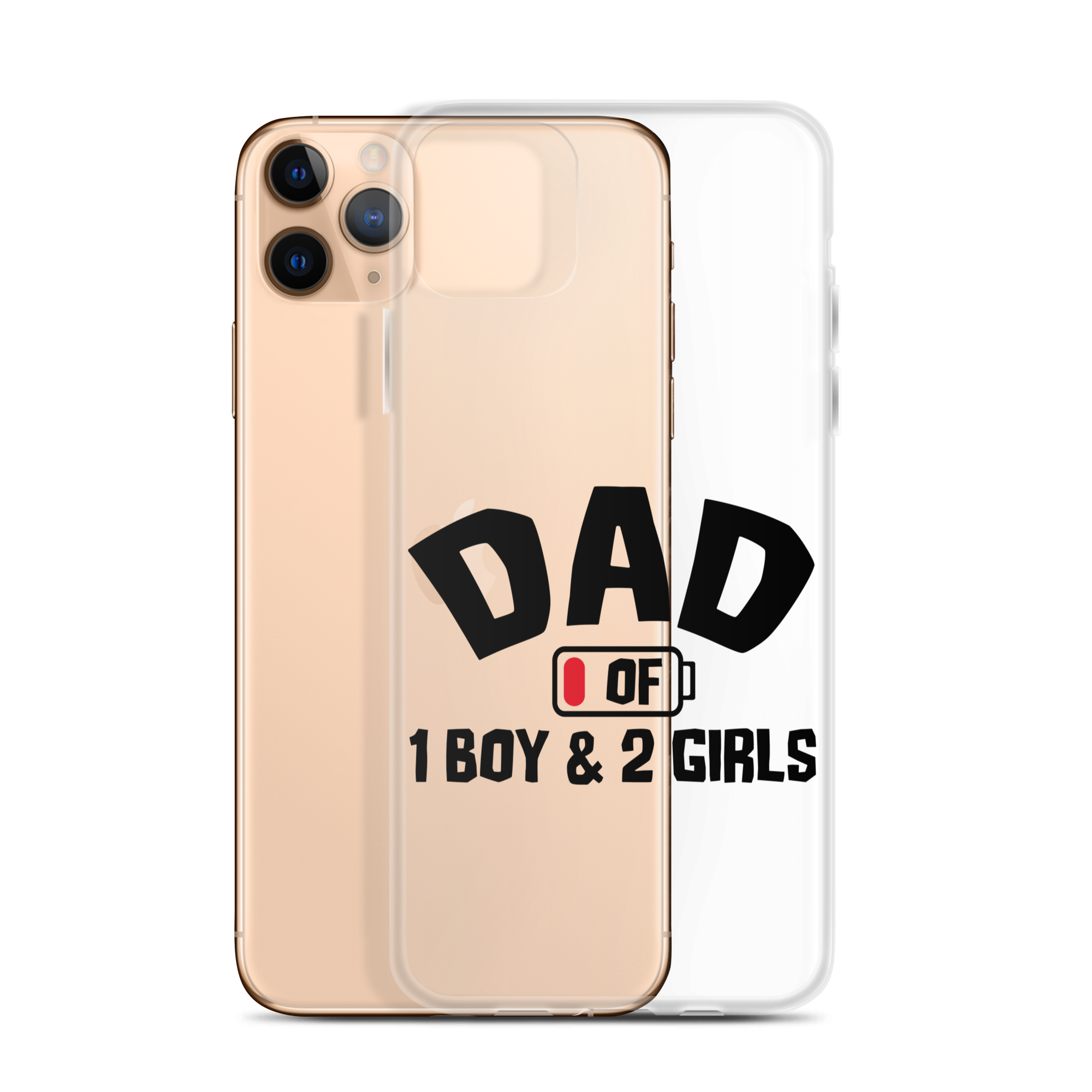 Dad Of 1 Boy And 2 Girls Clear Case for iPhone®